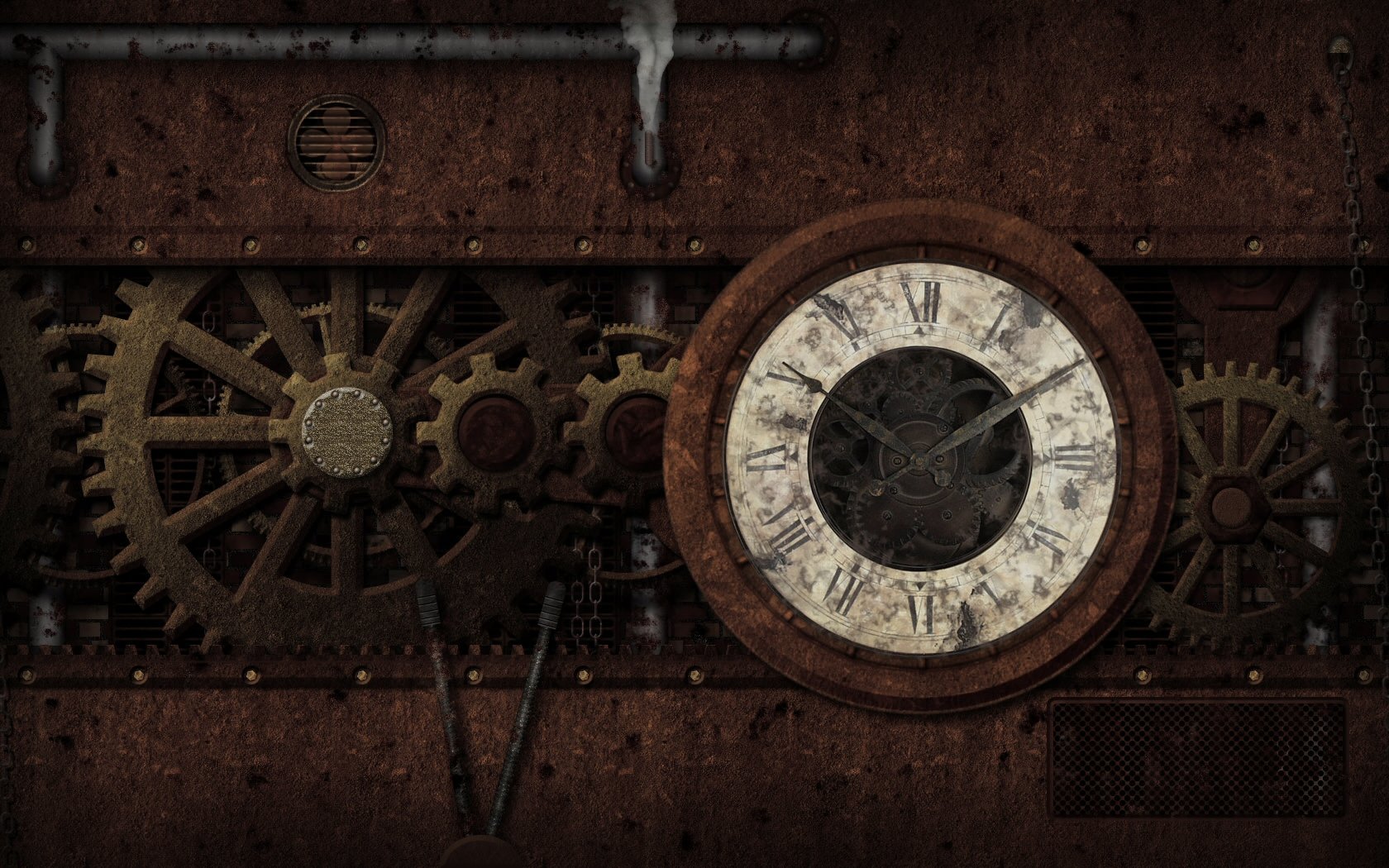 Download Clock Sci Fi Steampunk Wallpaper