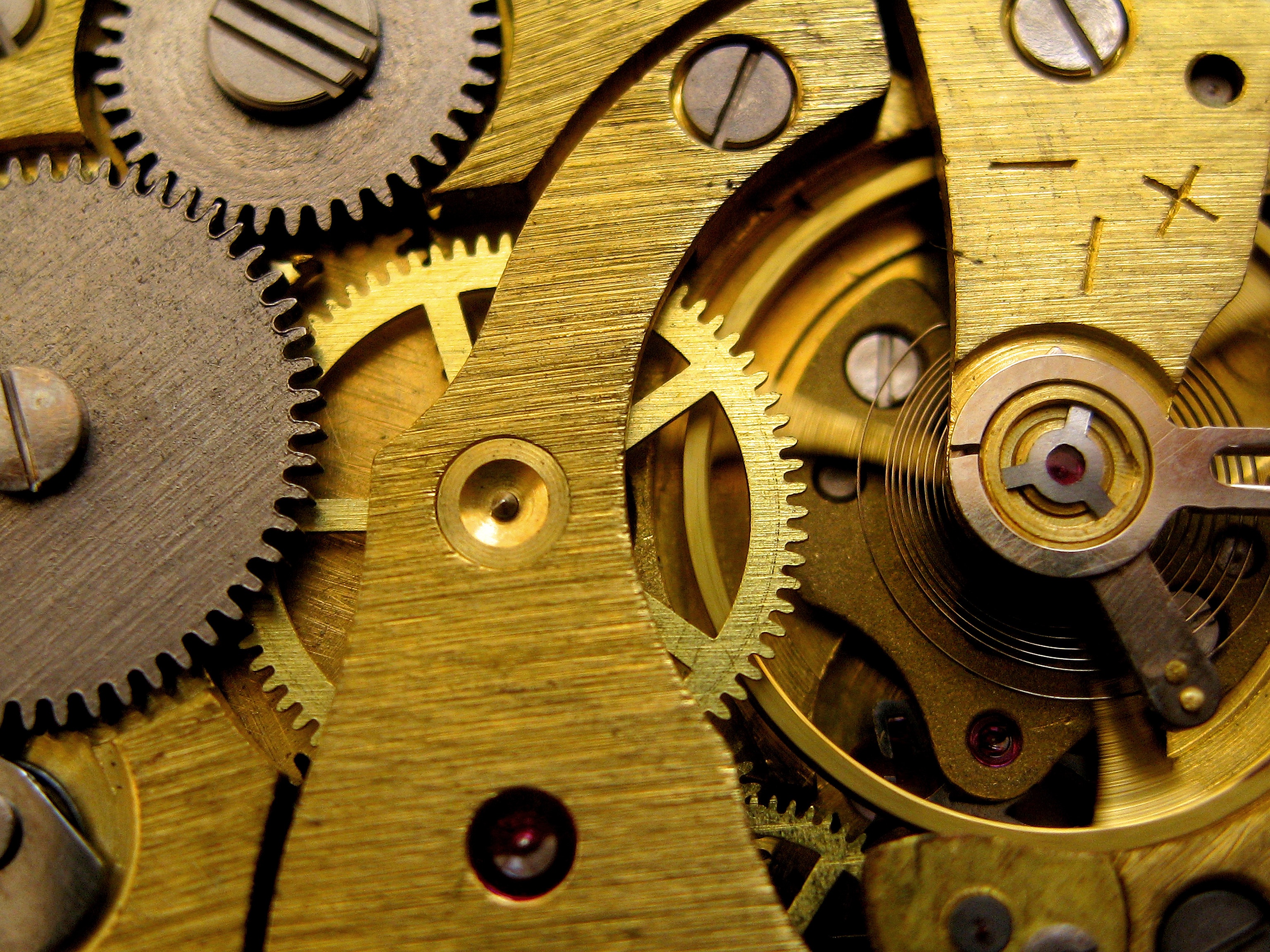 Mobile wallpaper: Clock, Gears, Man