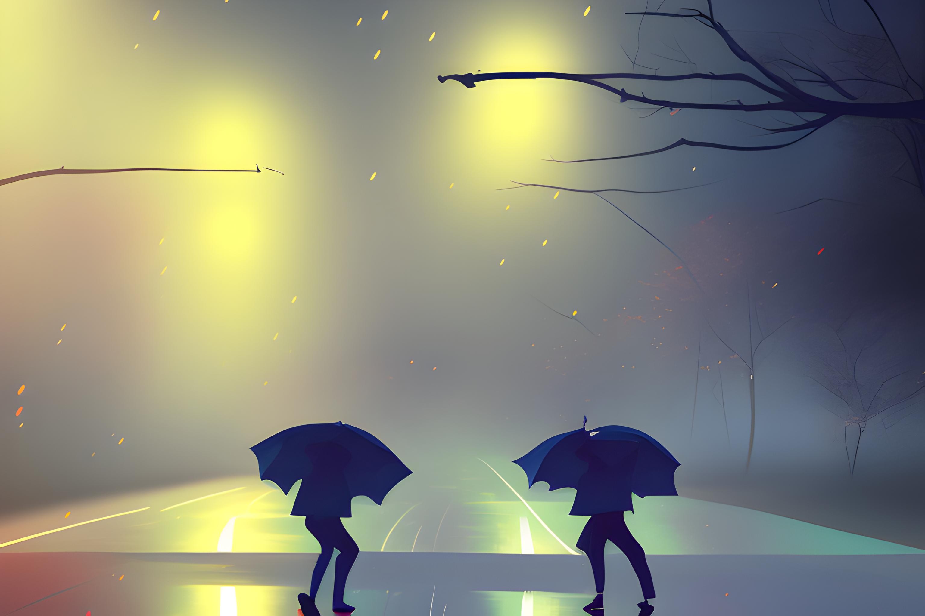 dancing, rain