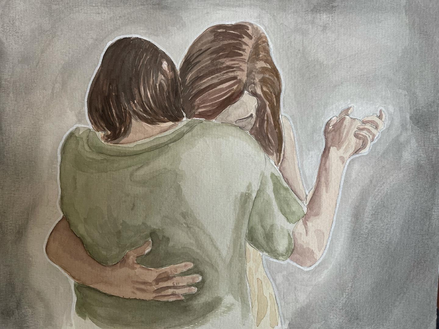 water color painting, “Slow Dance