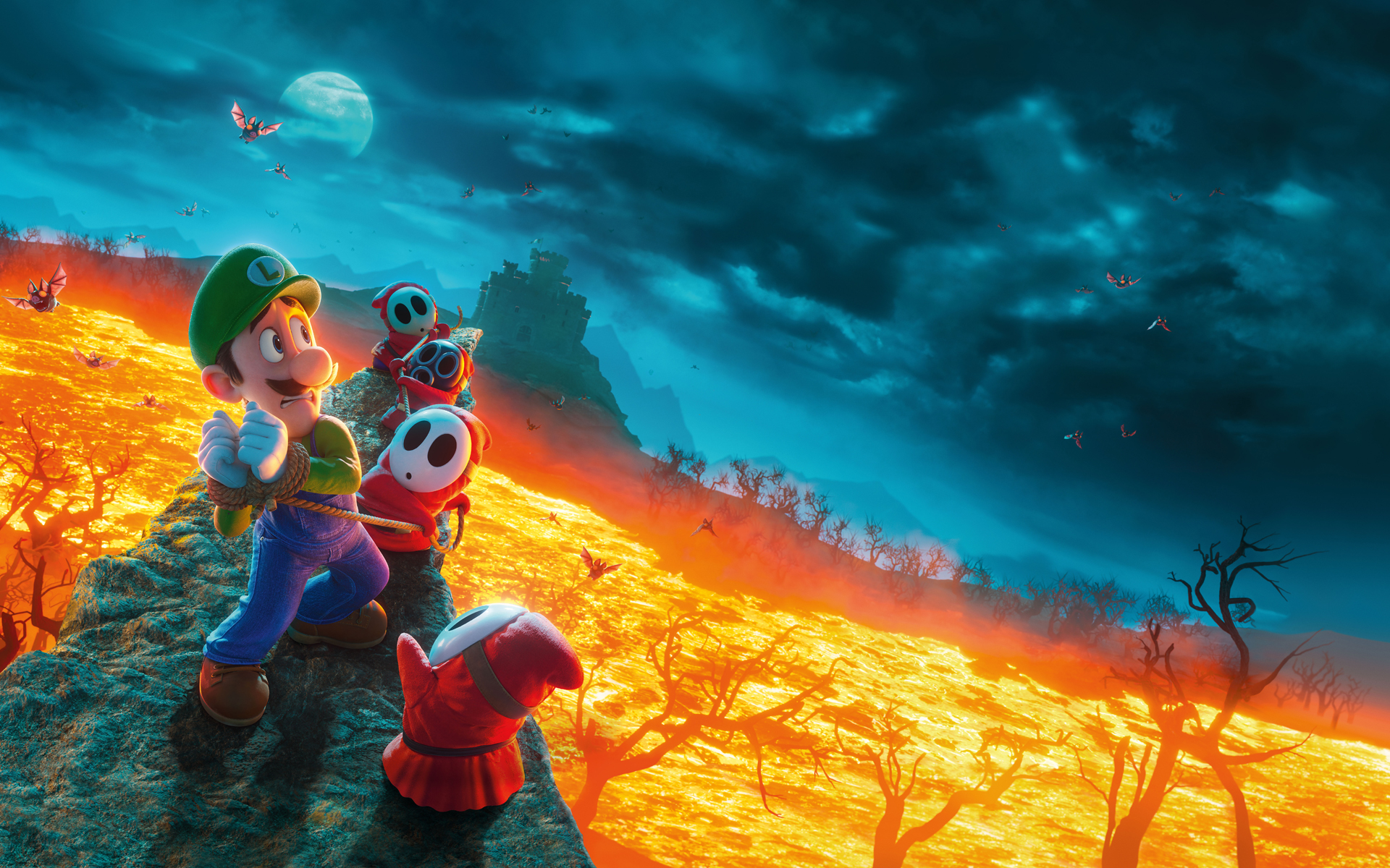 The Super Mario Bros. Movie Luigi Wallpaper with Monocle