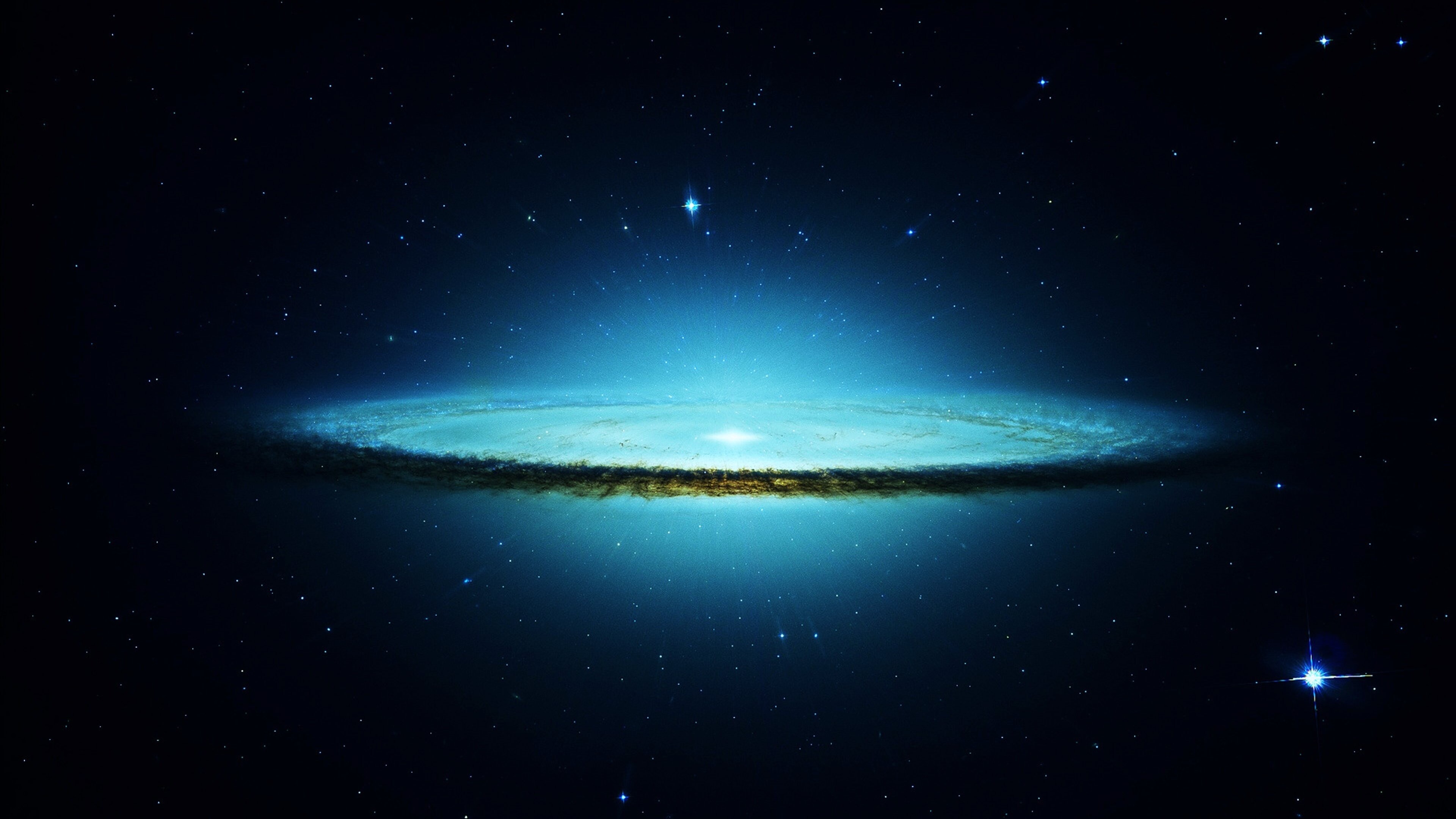 Space Galaxy Cyan Stars 4k 4K