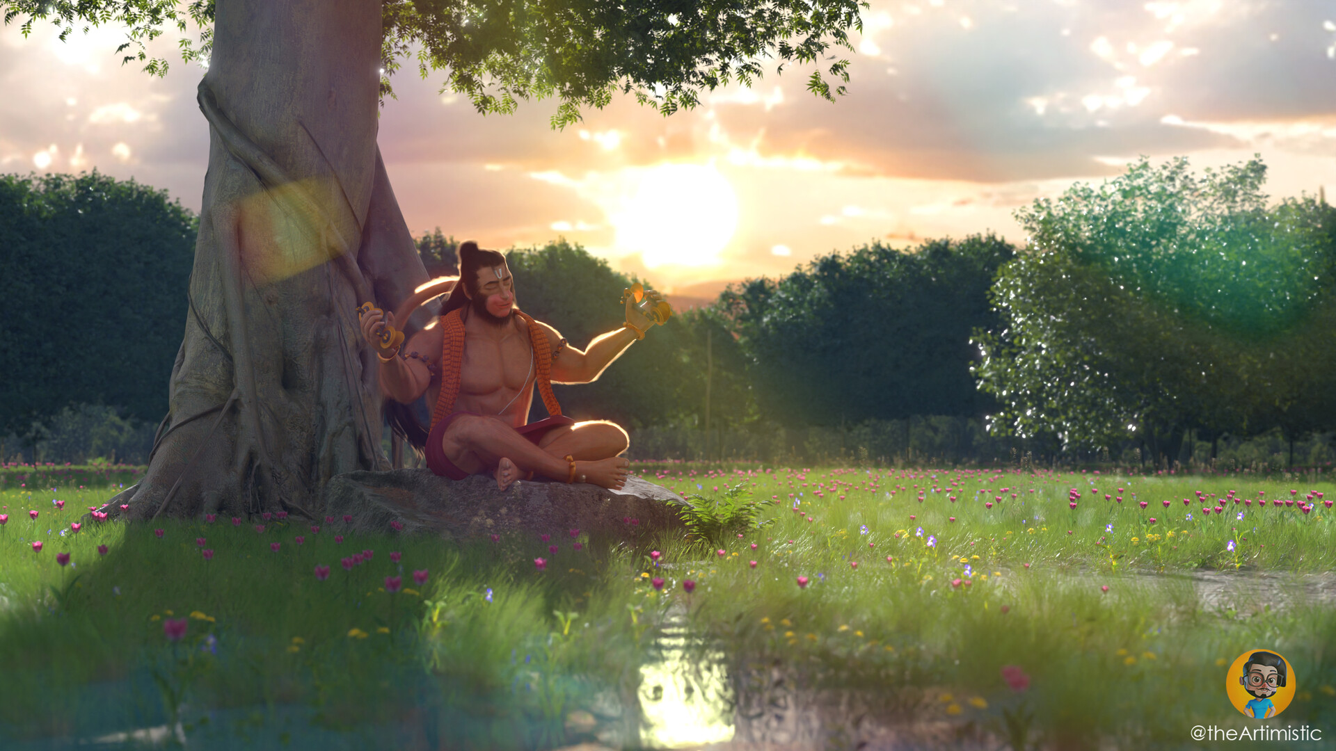 Hindu god hanuman 4K wallpaper and 3D