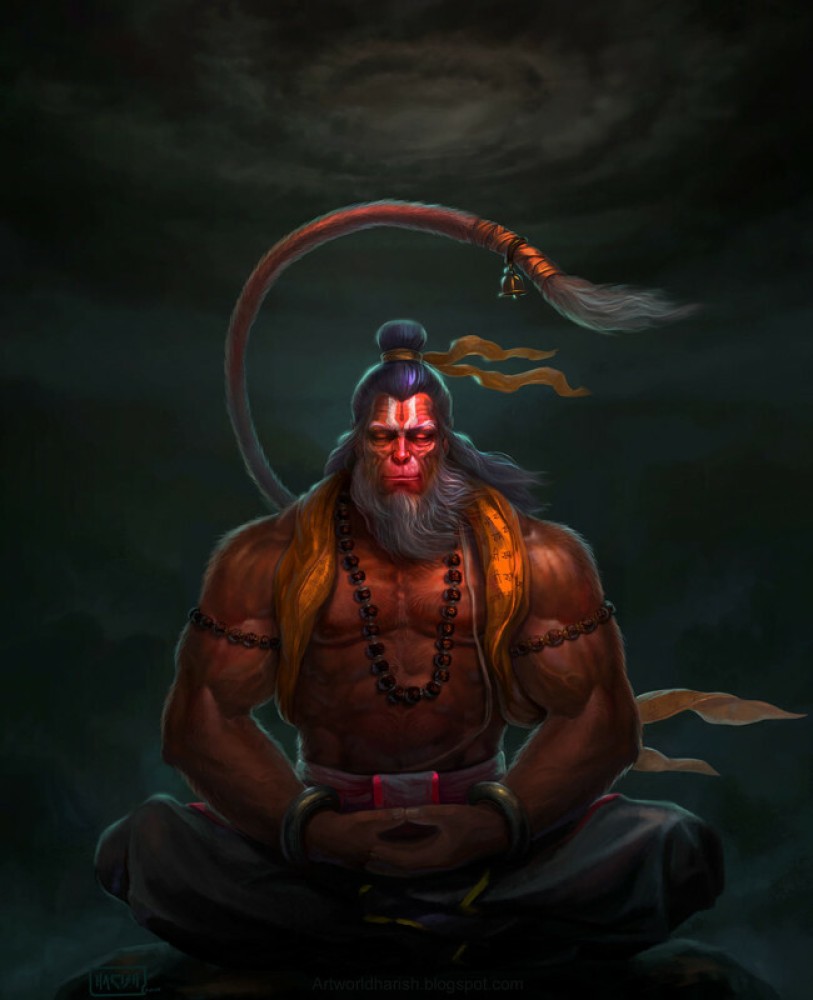 Lord Hanuman HD Matte Finish Poster