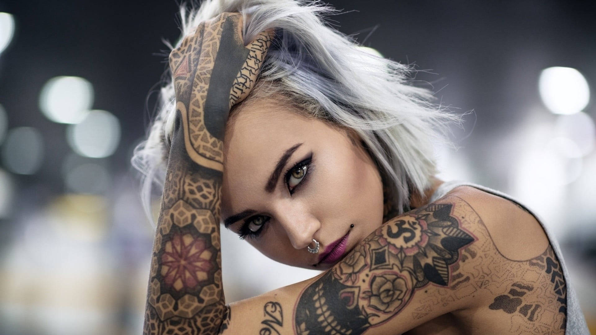 Bad Girl With Tattoo Wallpaper