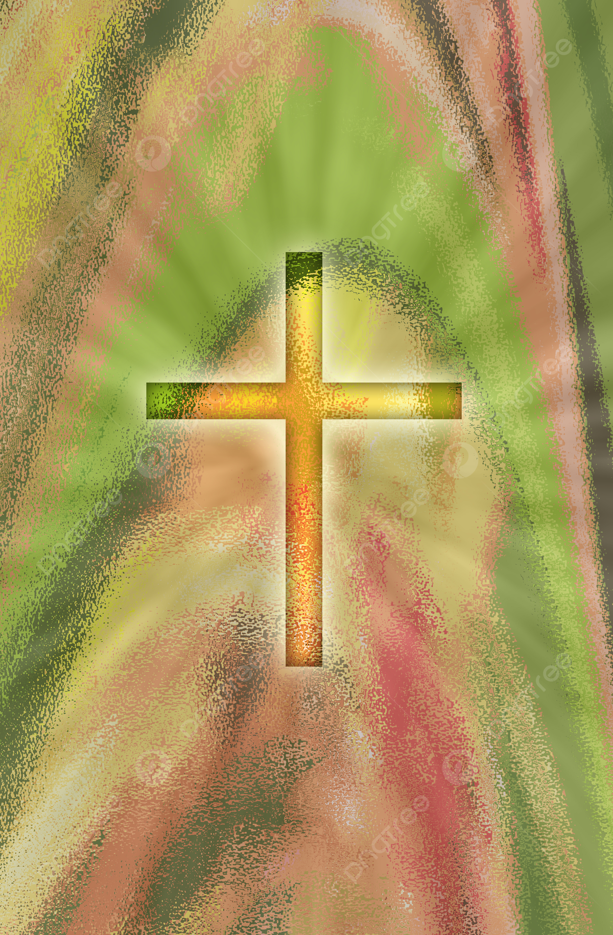 A Glowing Cross On Abstract Background