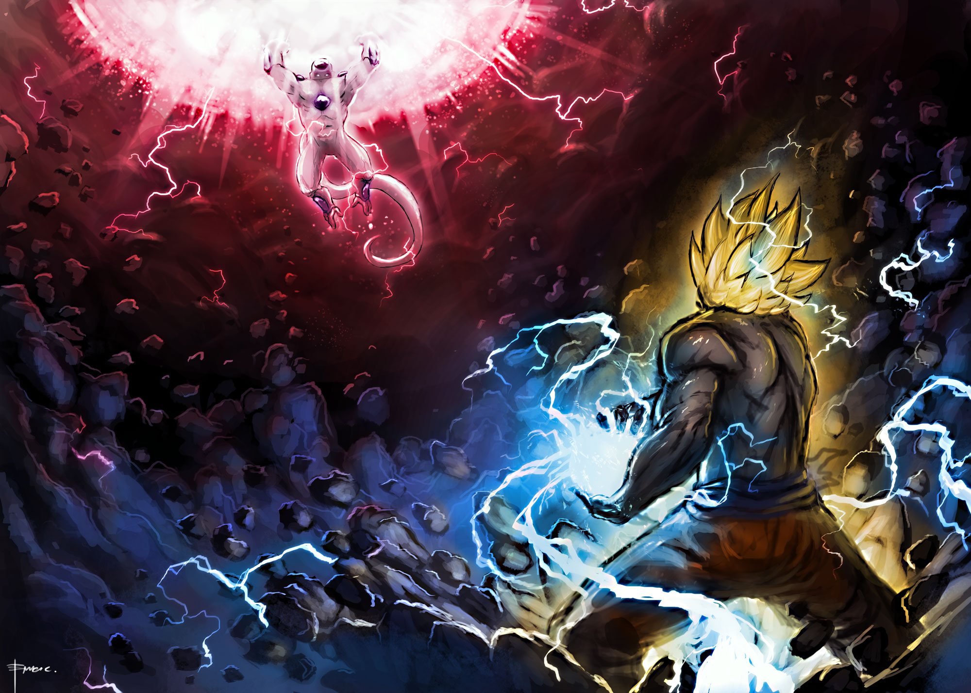 Desktop wallpaper: Goku, Dragon Ball, Anime, Dragon Ball Z, Frieza (Dragon Ball), Super Saiyan 2, Super Saiyan 4K free download for PC. 235061