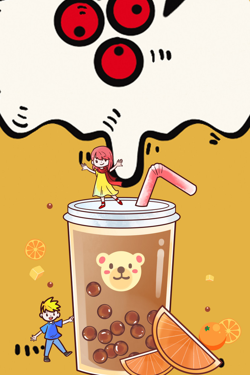 Bubble Milk Tea Summer Background