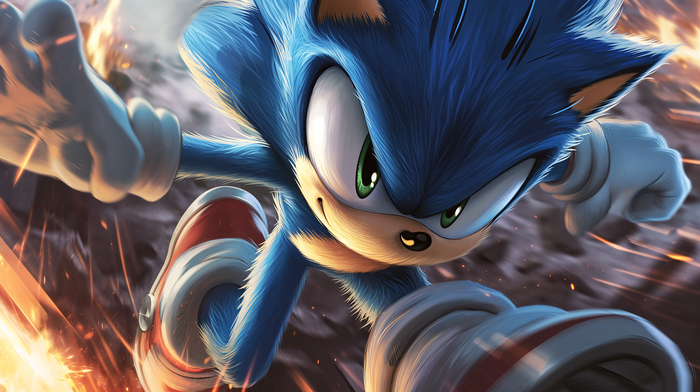 Dynamic Sonic the Hedgehog HD Wallpaper