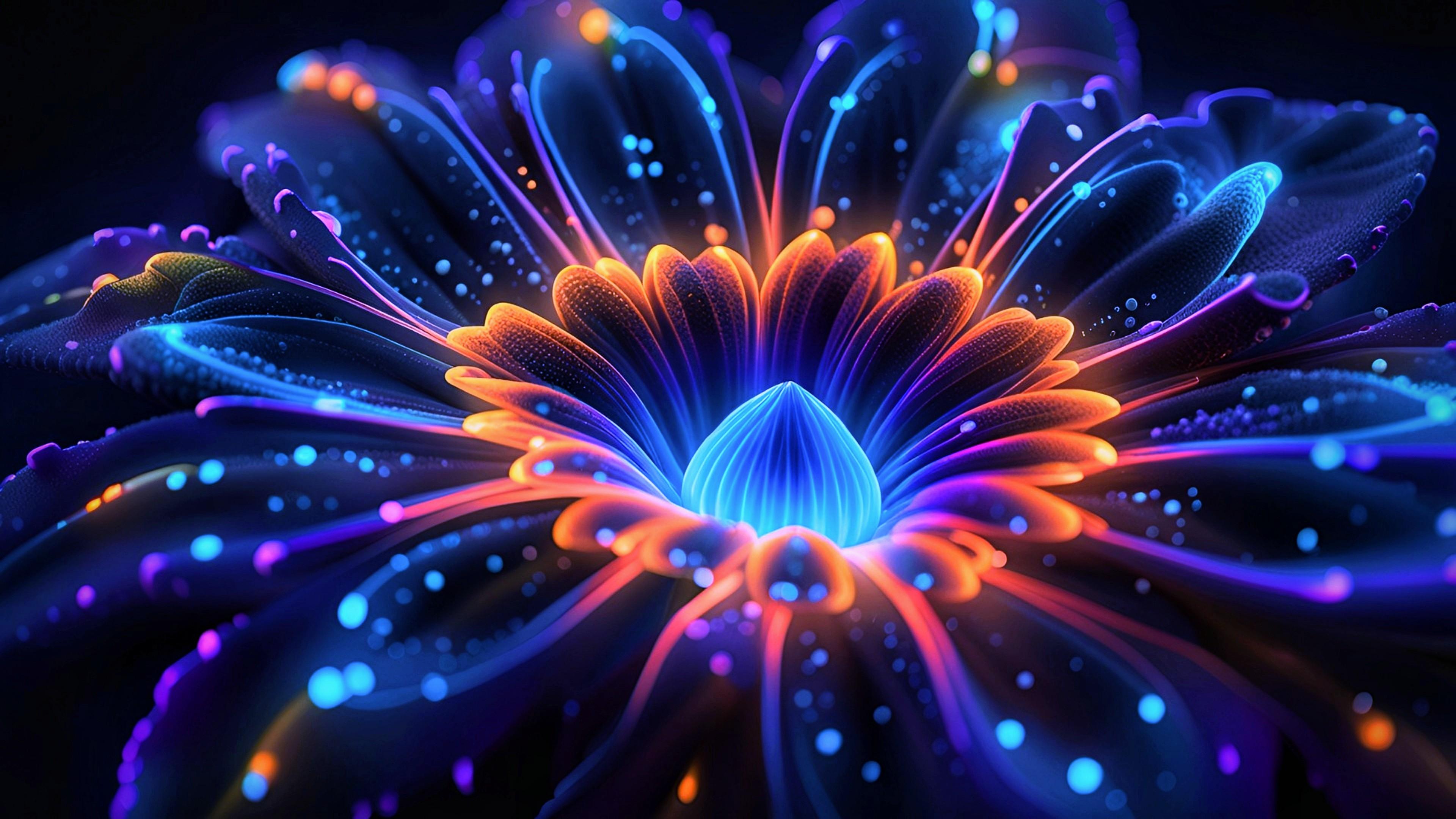 Neon Flower Wallpaper [3840x2160], r