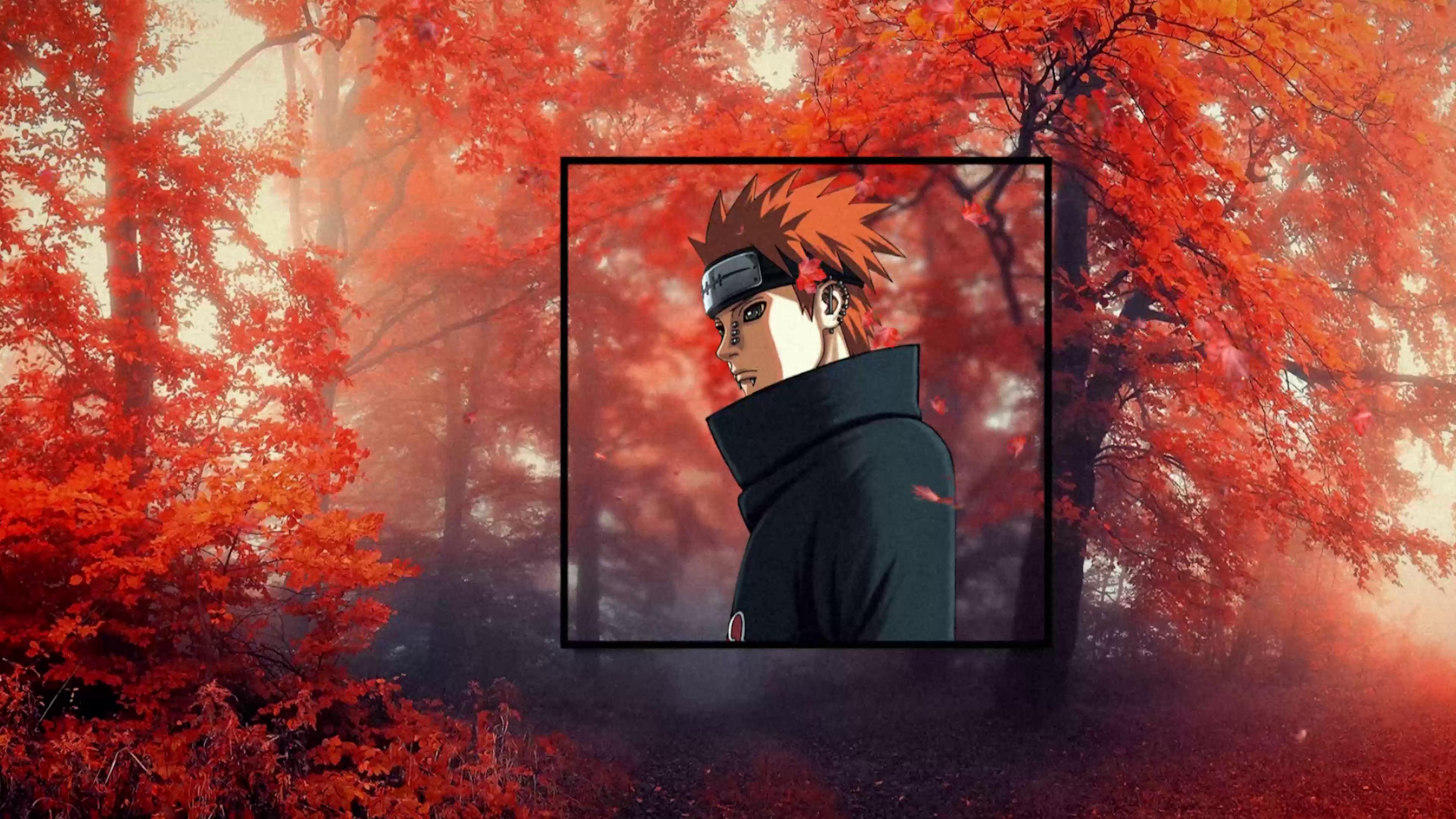 Pain (Nagato) in Leaves Live Wallpaper