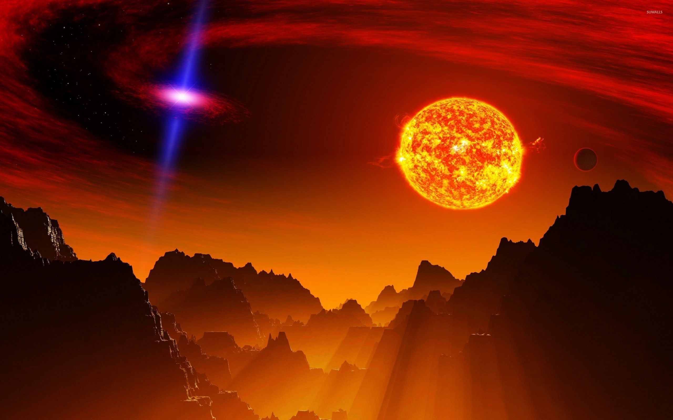 Sun near a quasar wallpaper