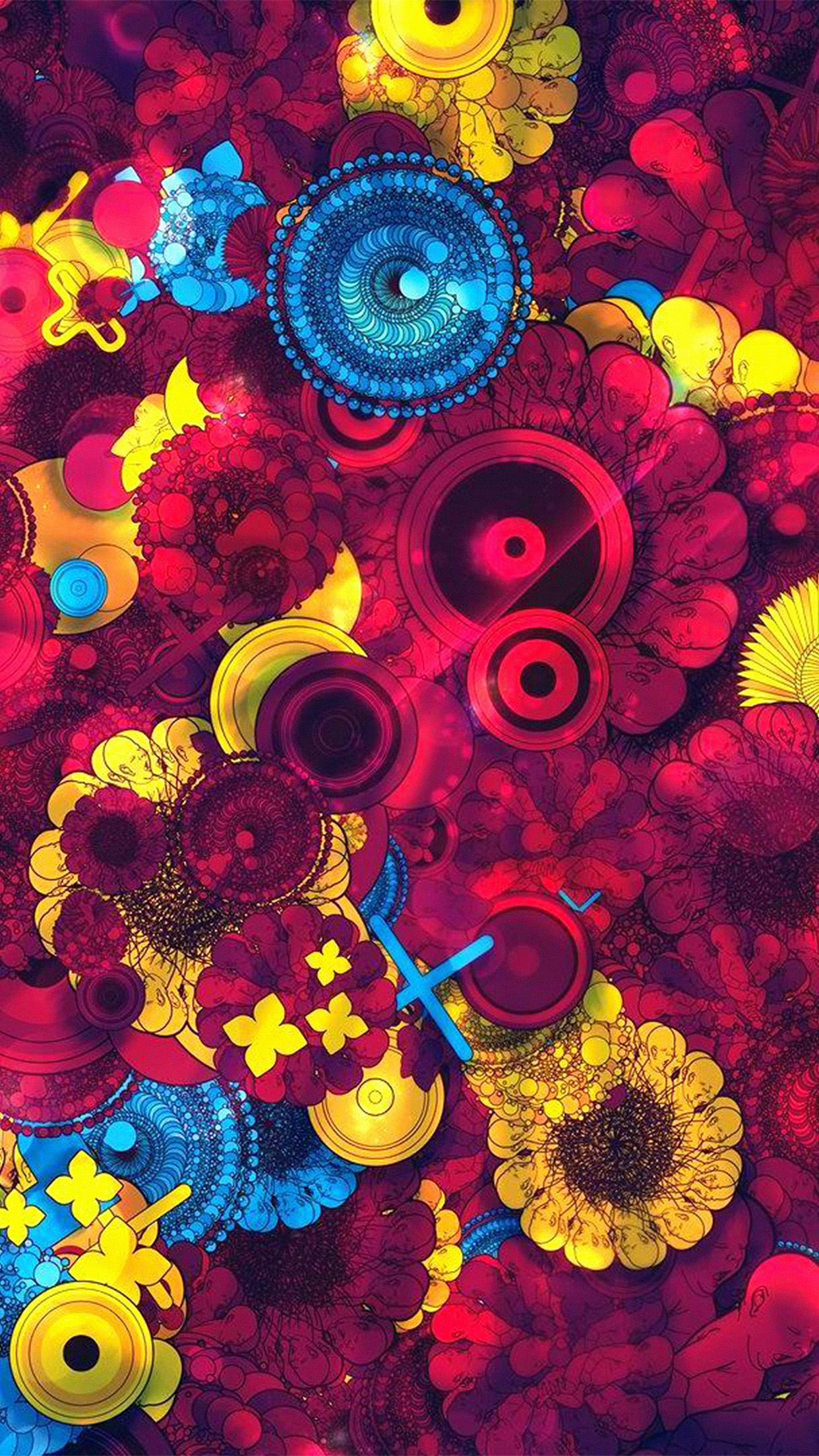Abstract Art Red Blue Yellow Color