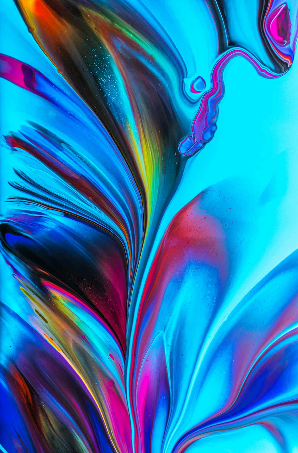 Red blue and green abstract painting