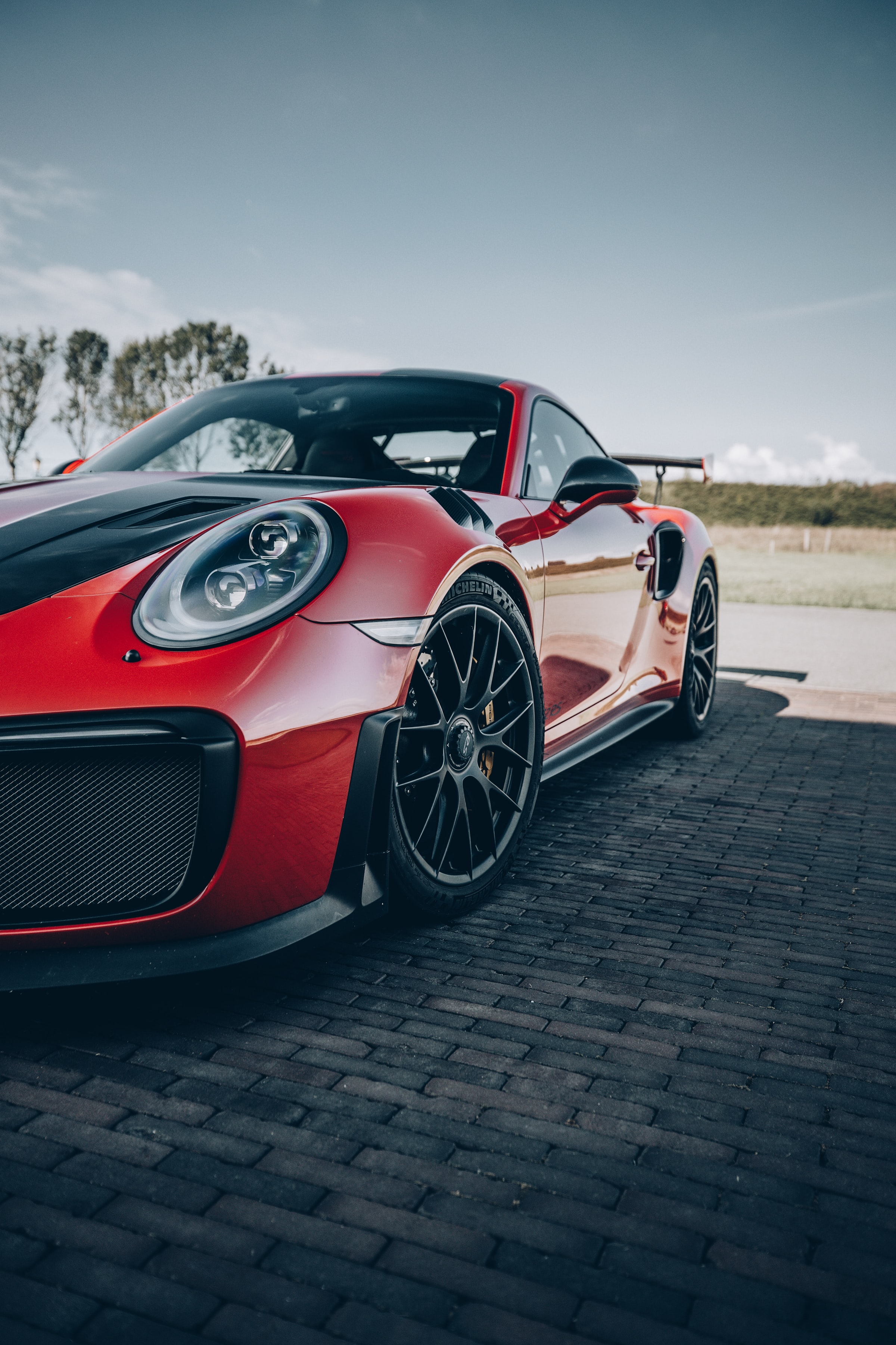 Red Sports Car with Spoiler