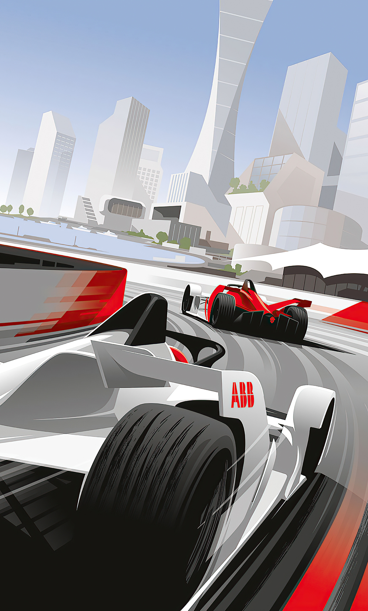 F1 Cars Racing Digital Art 4k