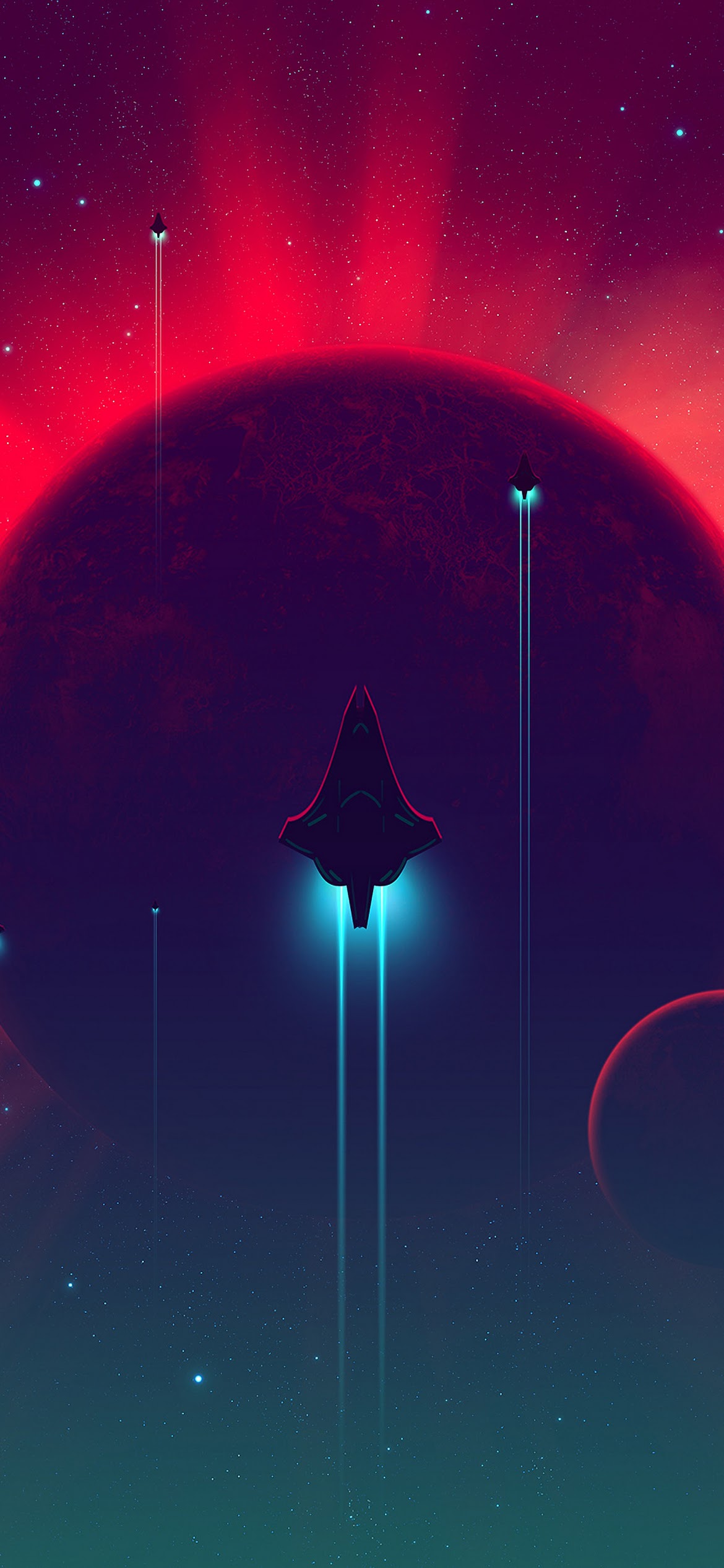 Spaceship Minimalist Sci Fi Digital Art