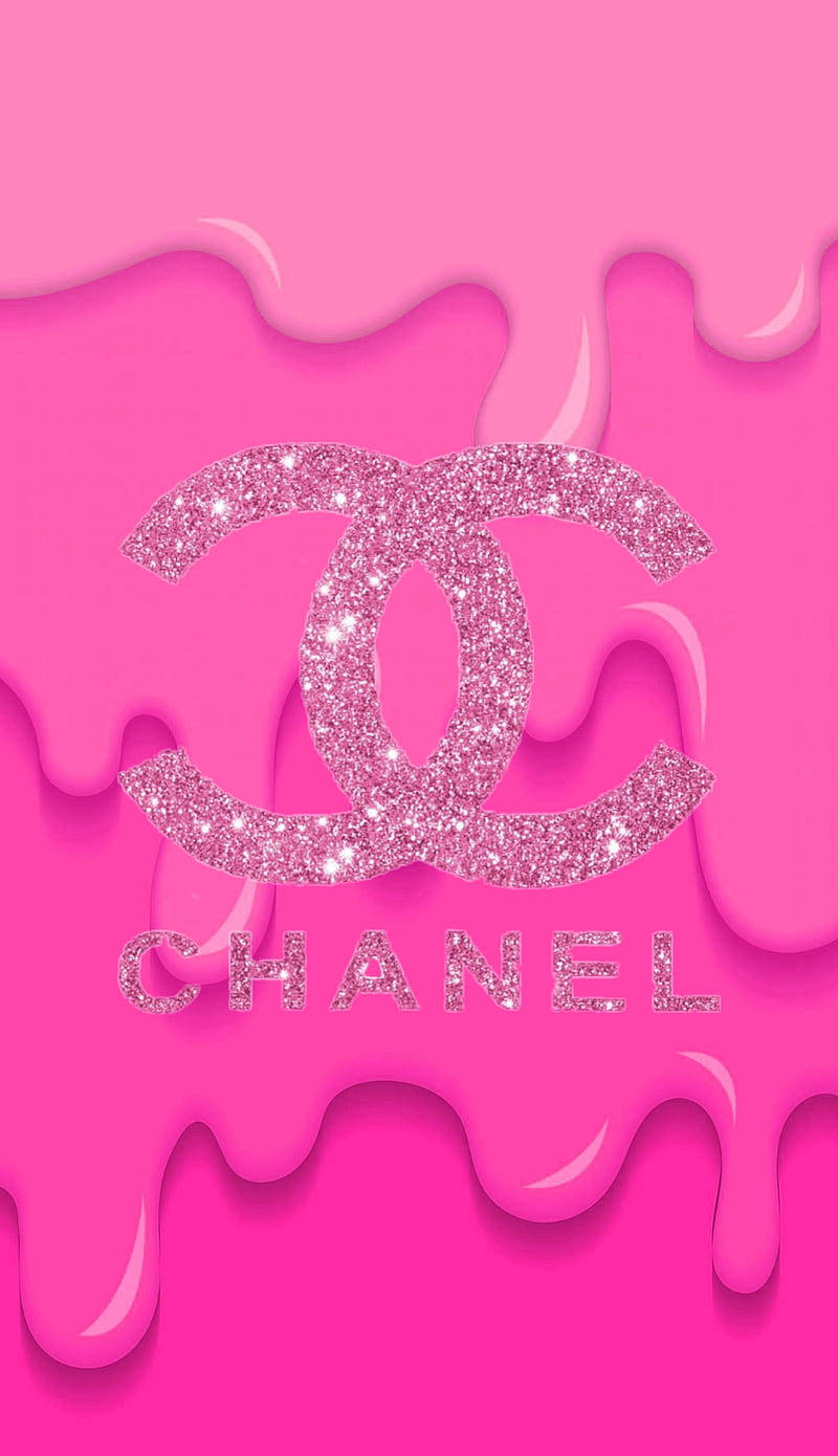 Download Pink Chanel logo against black