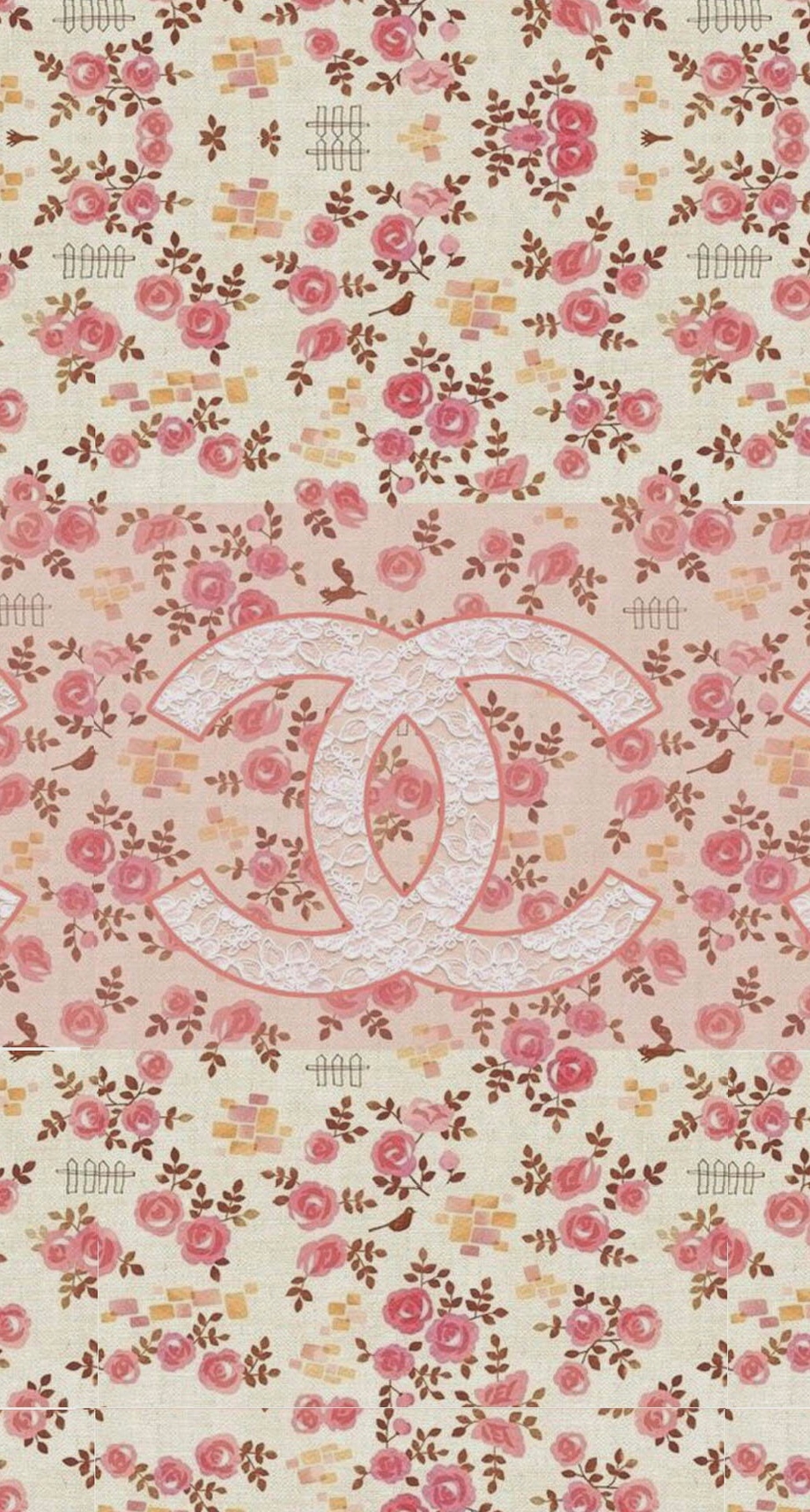 Coco Chanel Flowers Pattern Logo Free