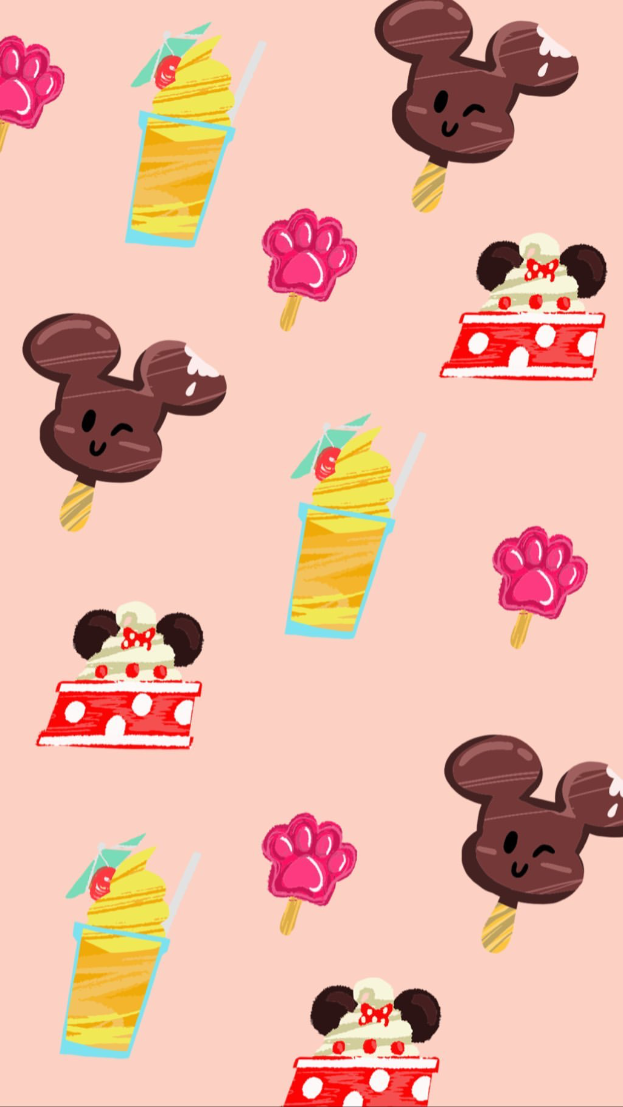 Cute Disney food wallpaper!. Disney