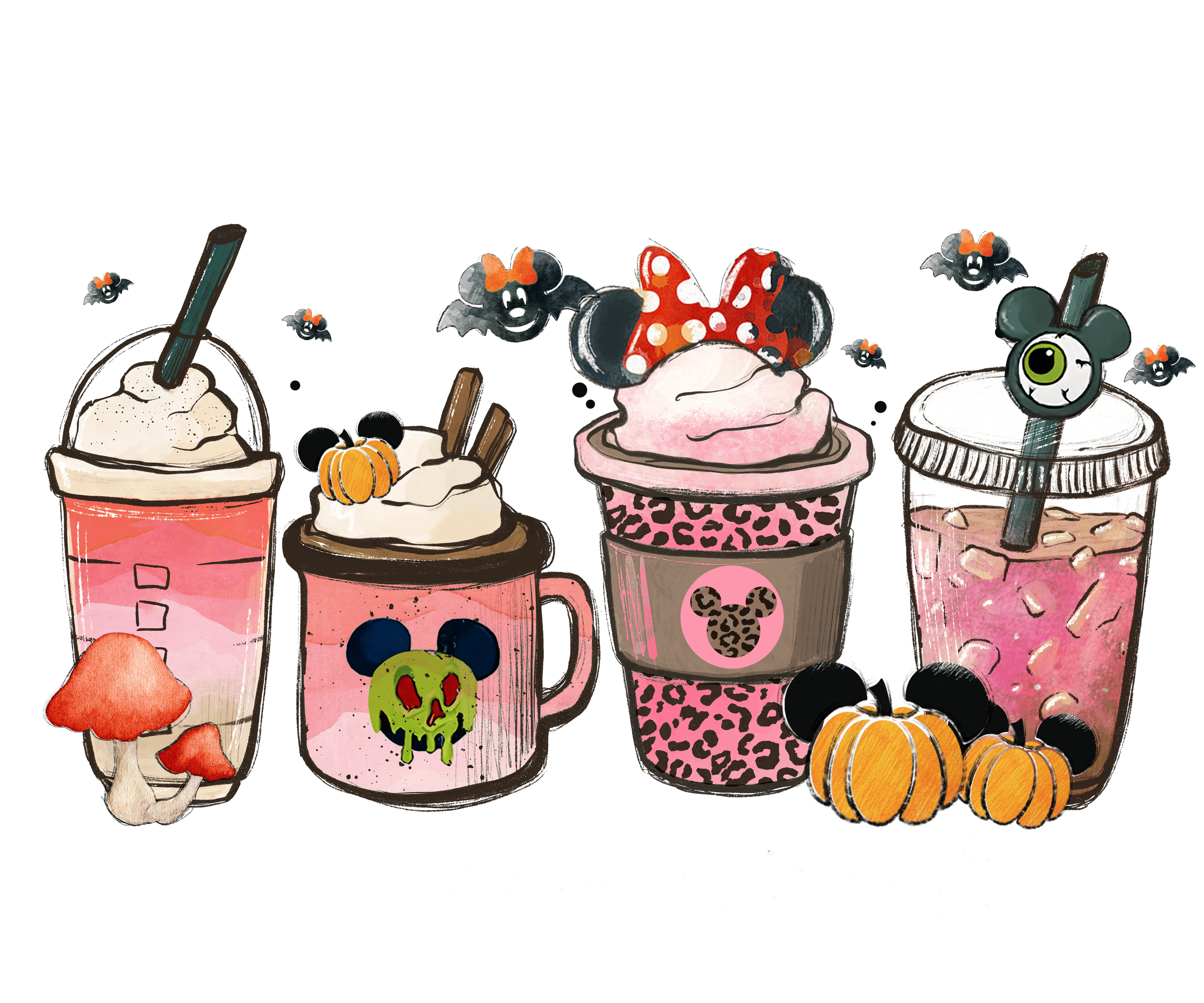 Disney Horror Halloween Coffee Png