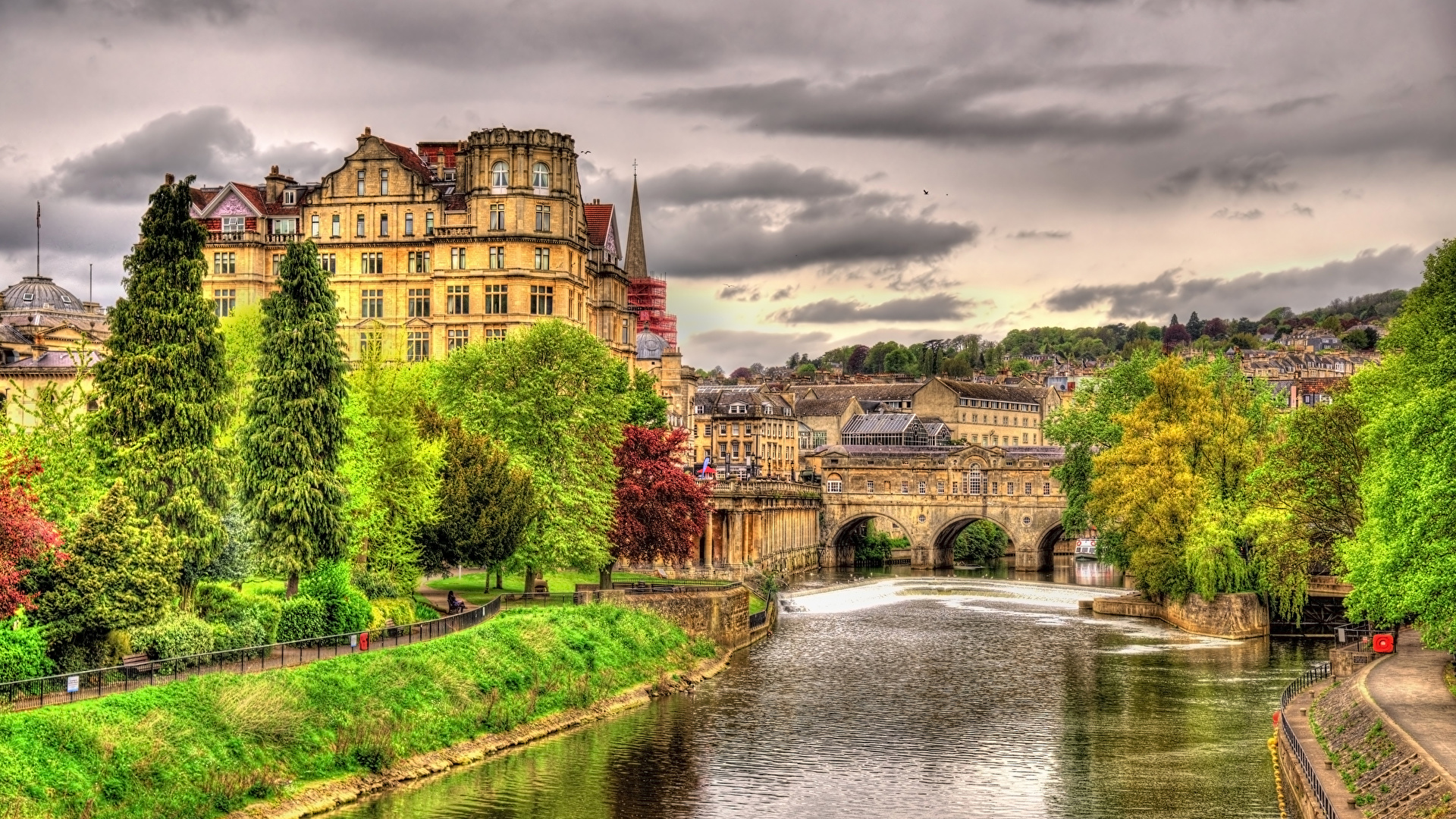 England Bath HDRI bridge Rivers Houses
