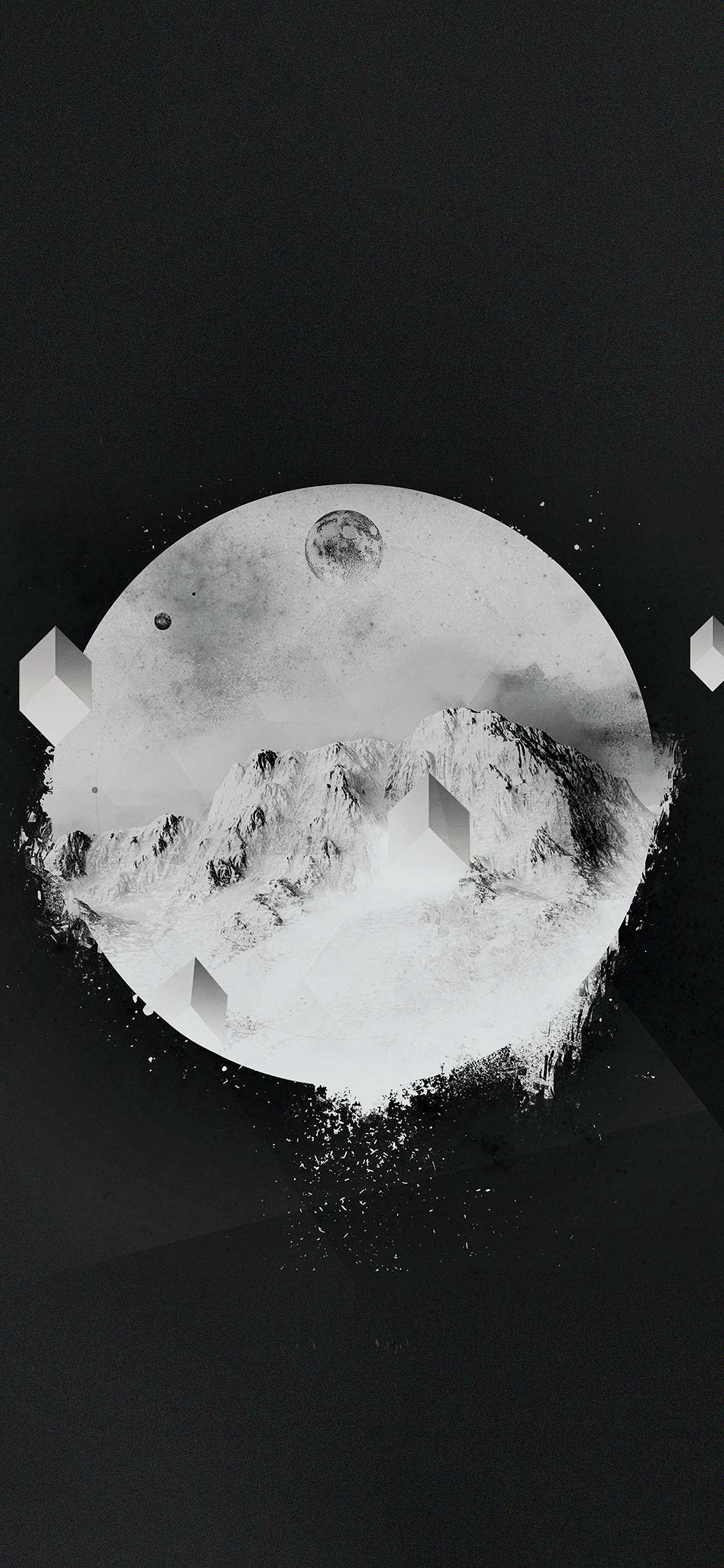 Wallpaper Abstract Mountain Dark