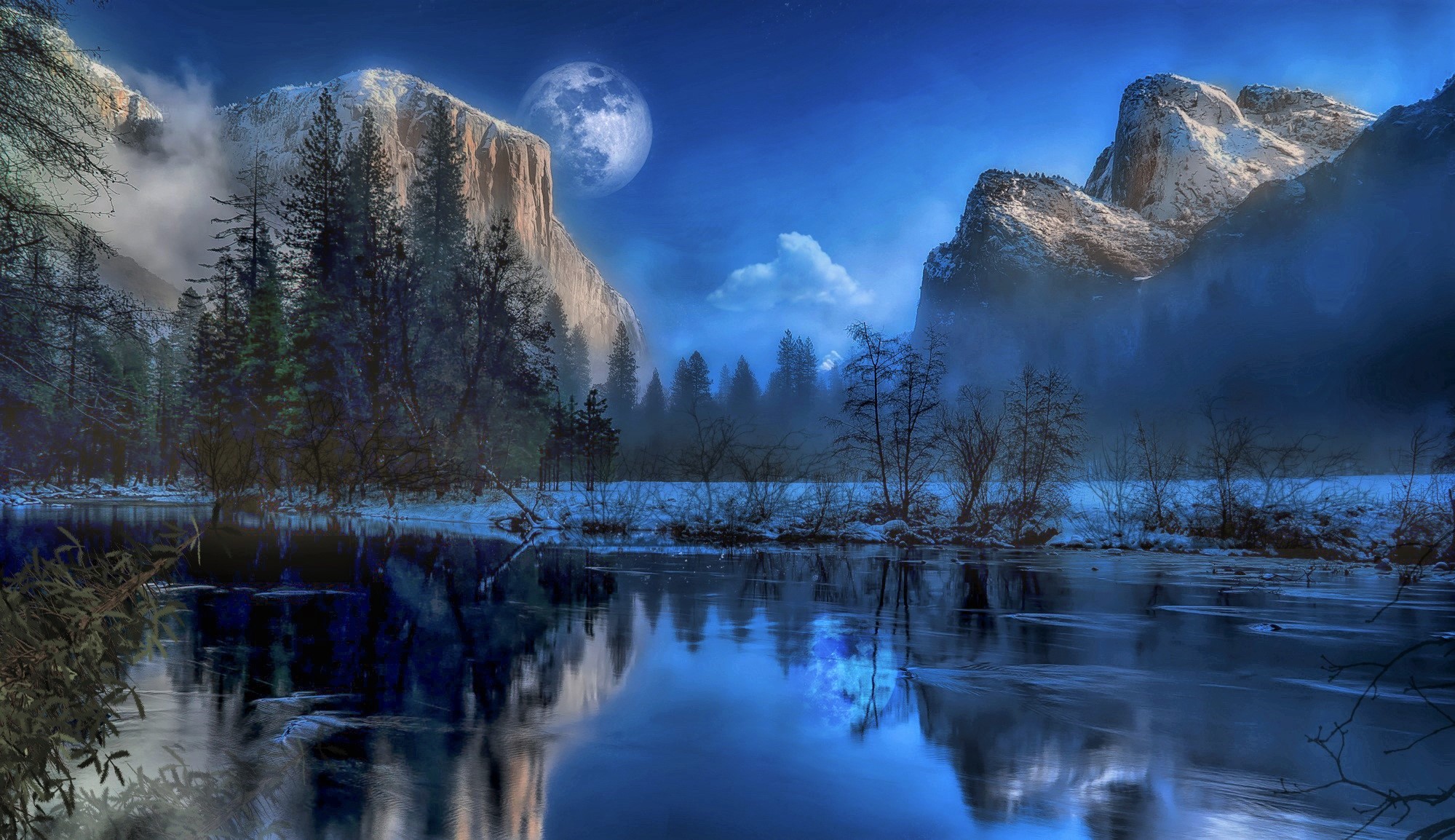 HD desktop wallpaper: Winter, Night