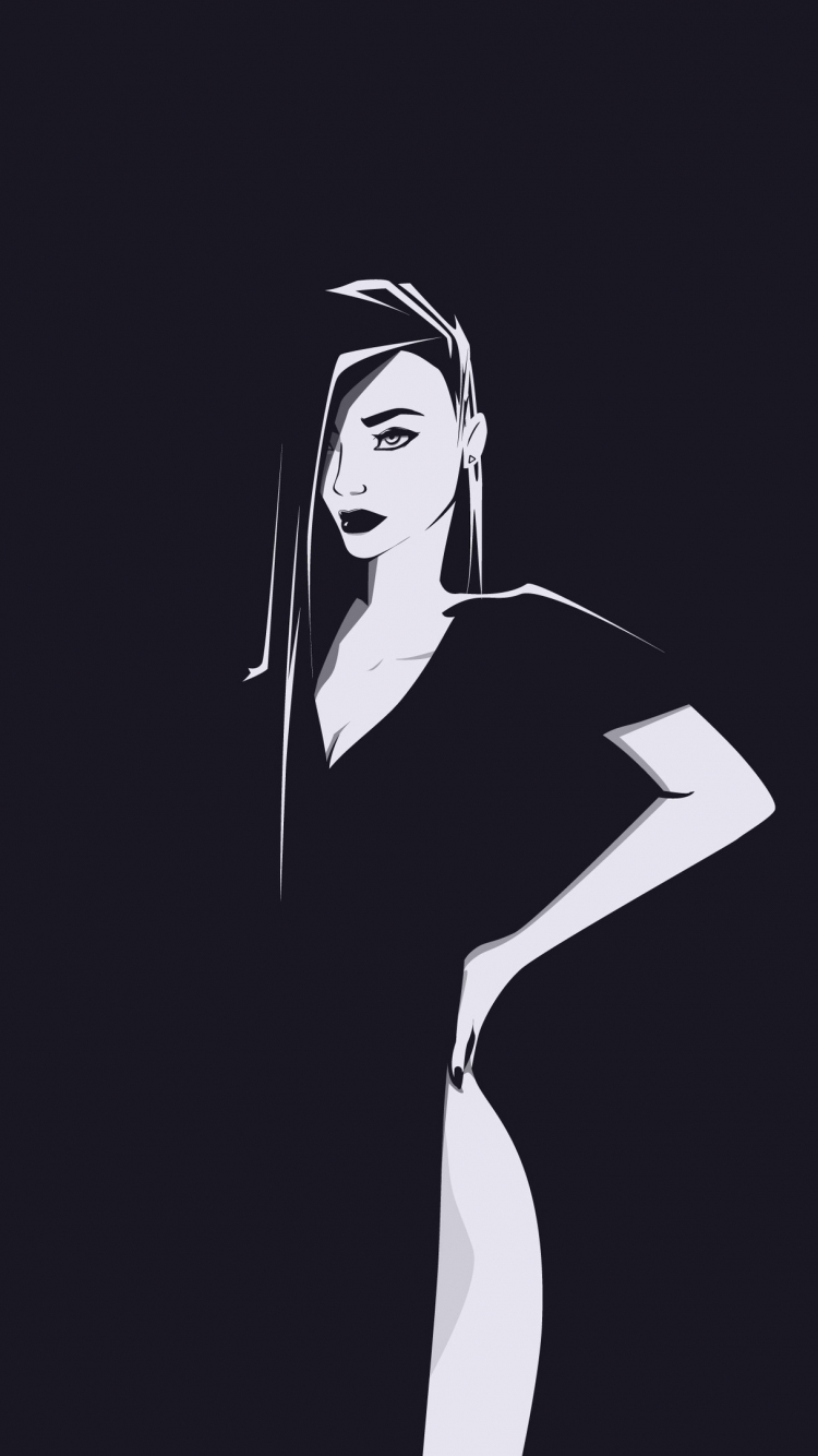 wallpaper 750x1334 minimal, urban woman