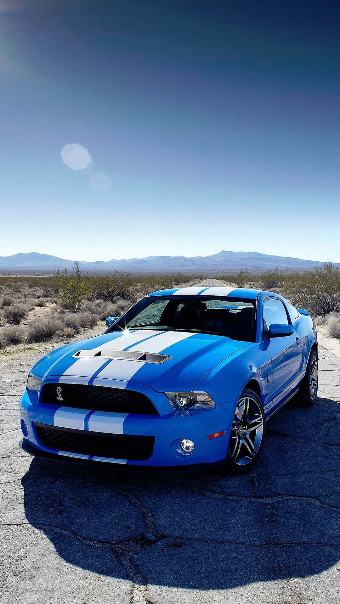 Download A Blue Ford Mustang Gt Parked