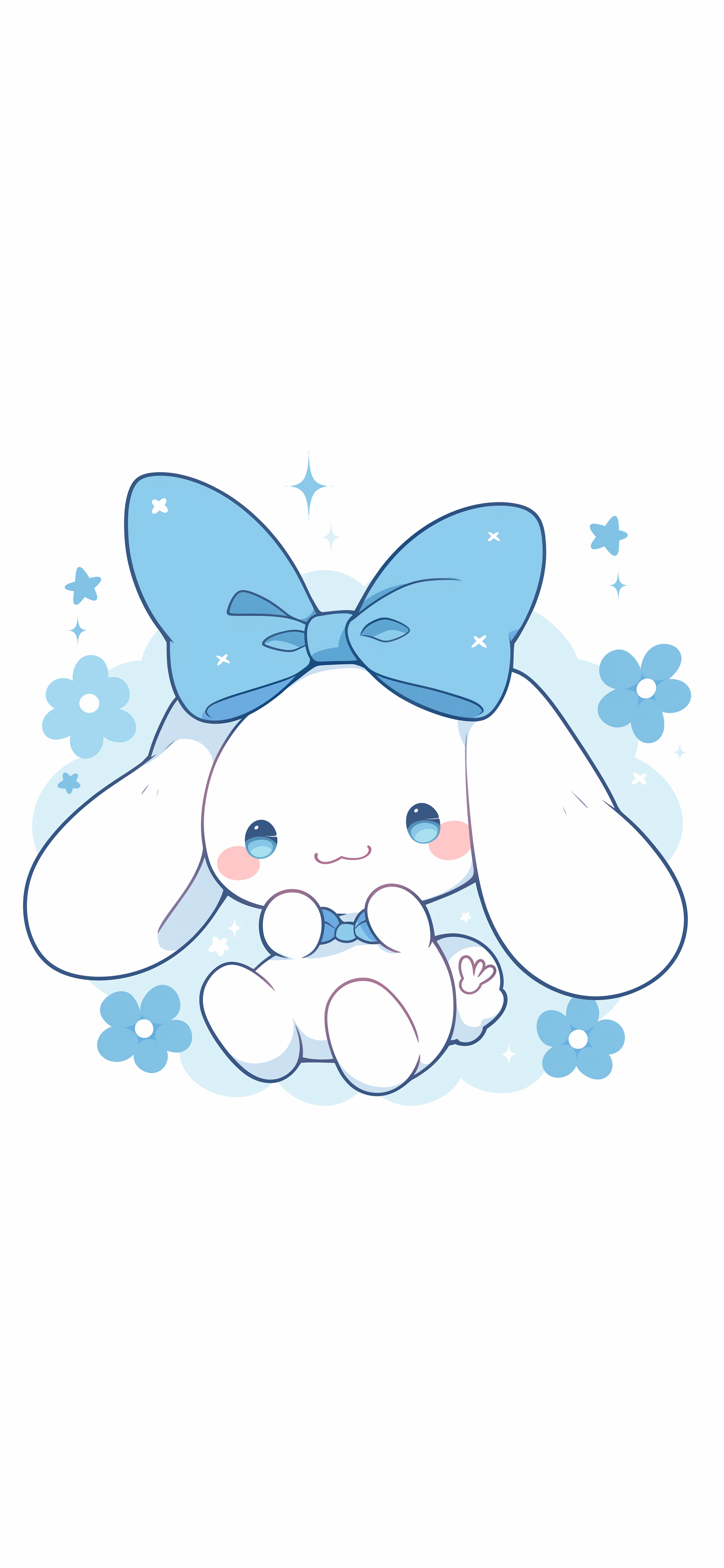 ☁️ Cute Cinnamoroll White Wallpaper
