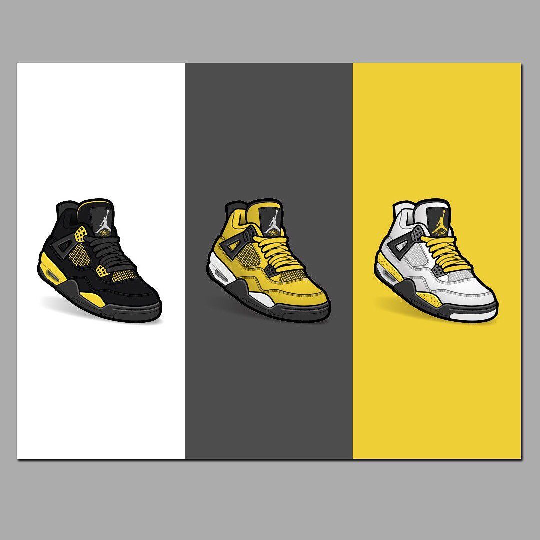 Air Jordan 4 black and yellow
