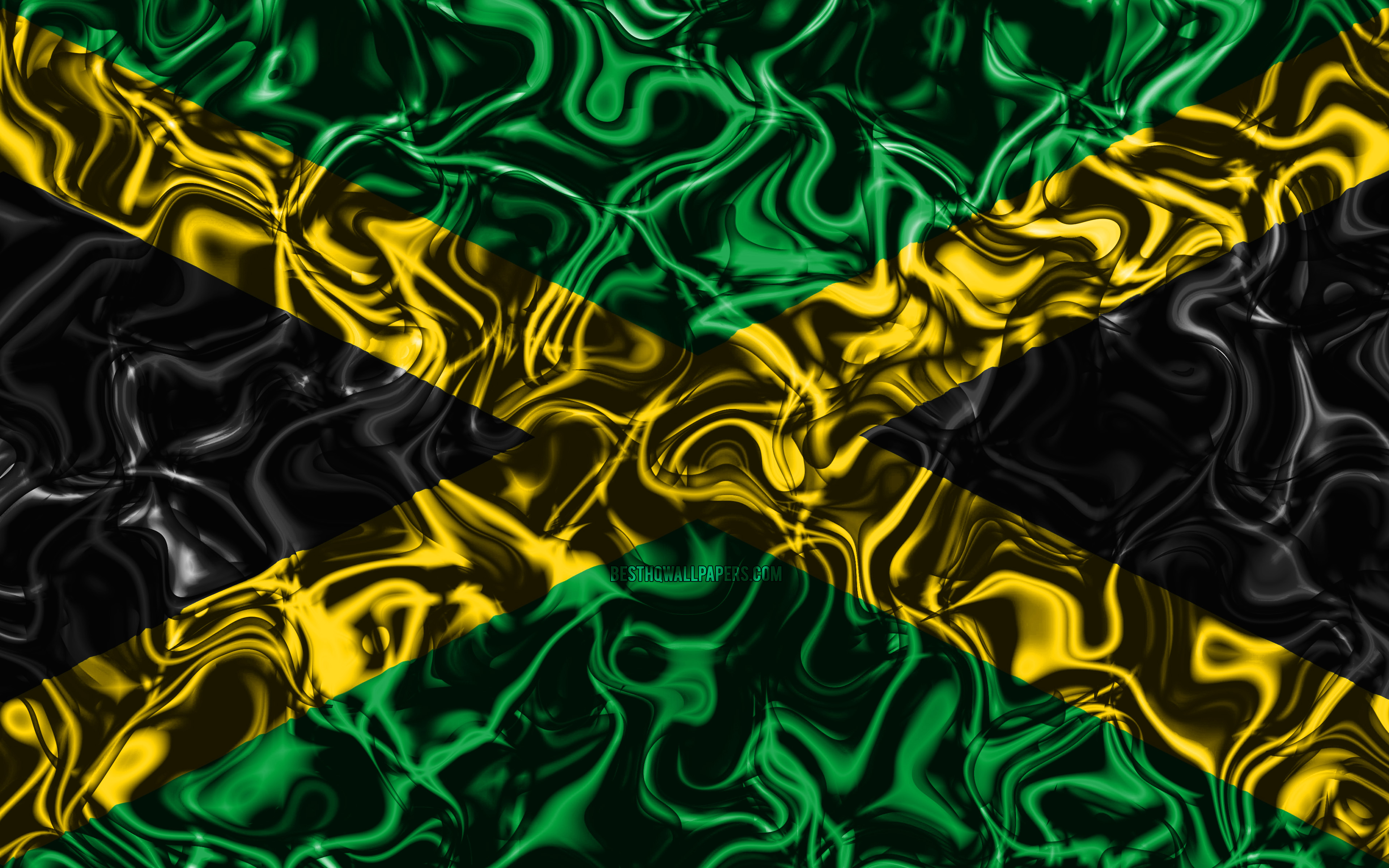 national symbols, Jamaican flag, 3D art