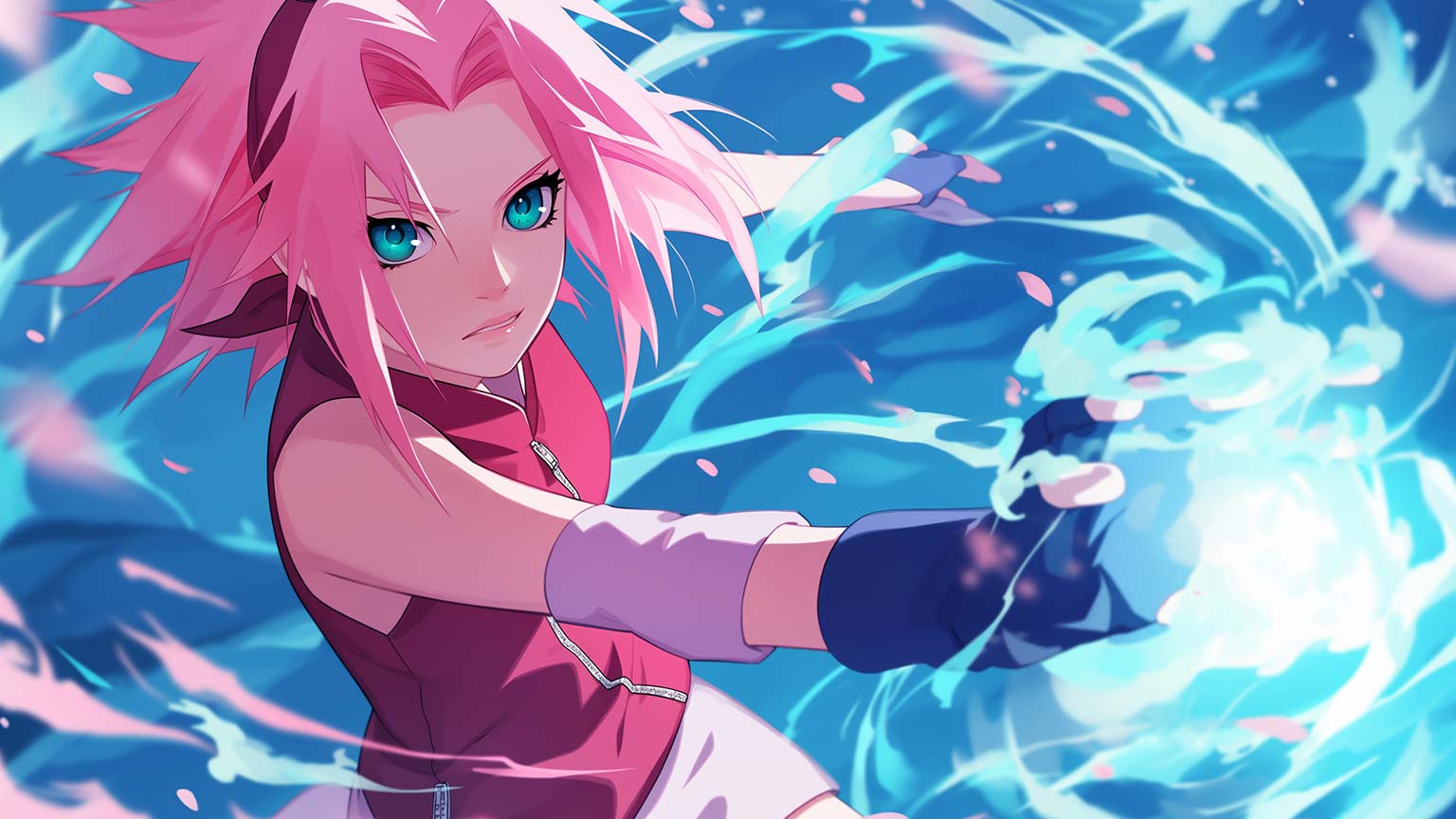 Naruto Sakura Haruno Blue Desktop