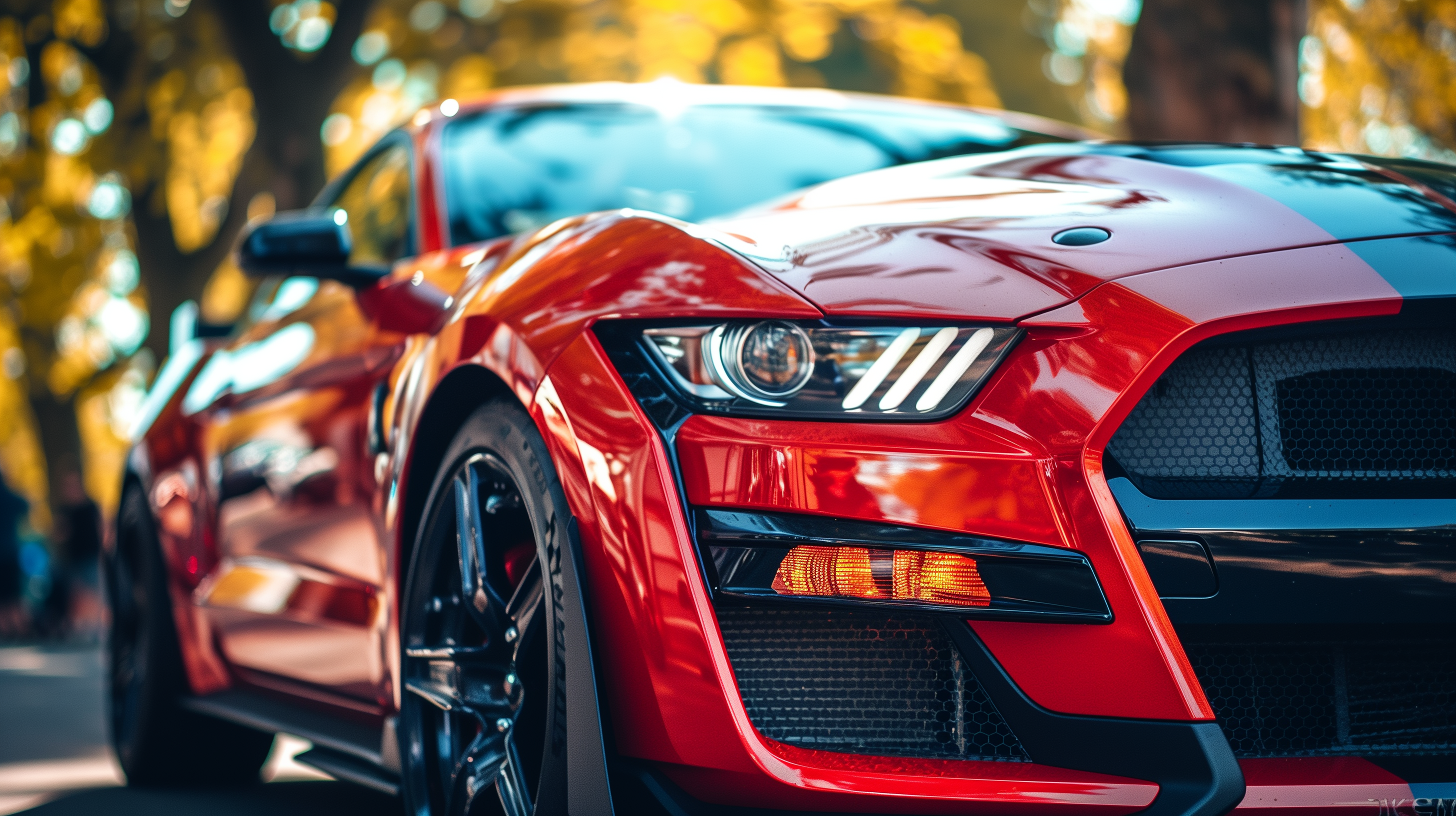 Red Ford Mustang HD Wallpaper