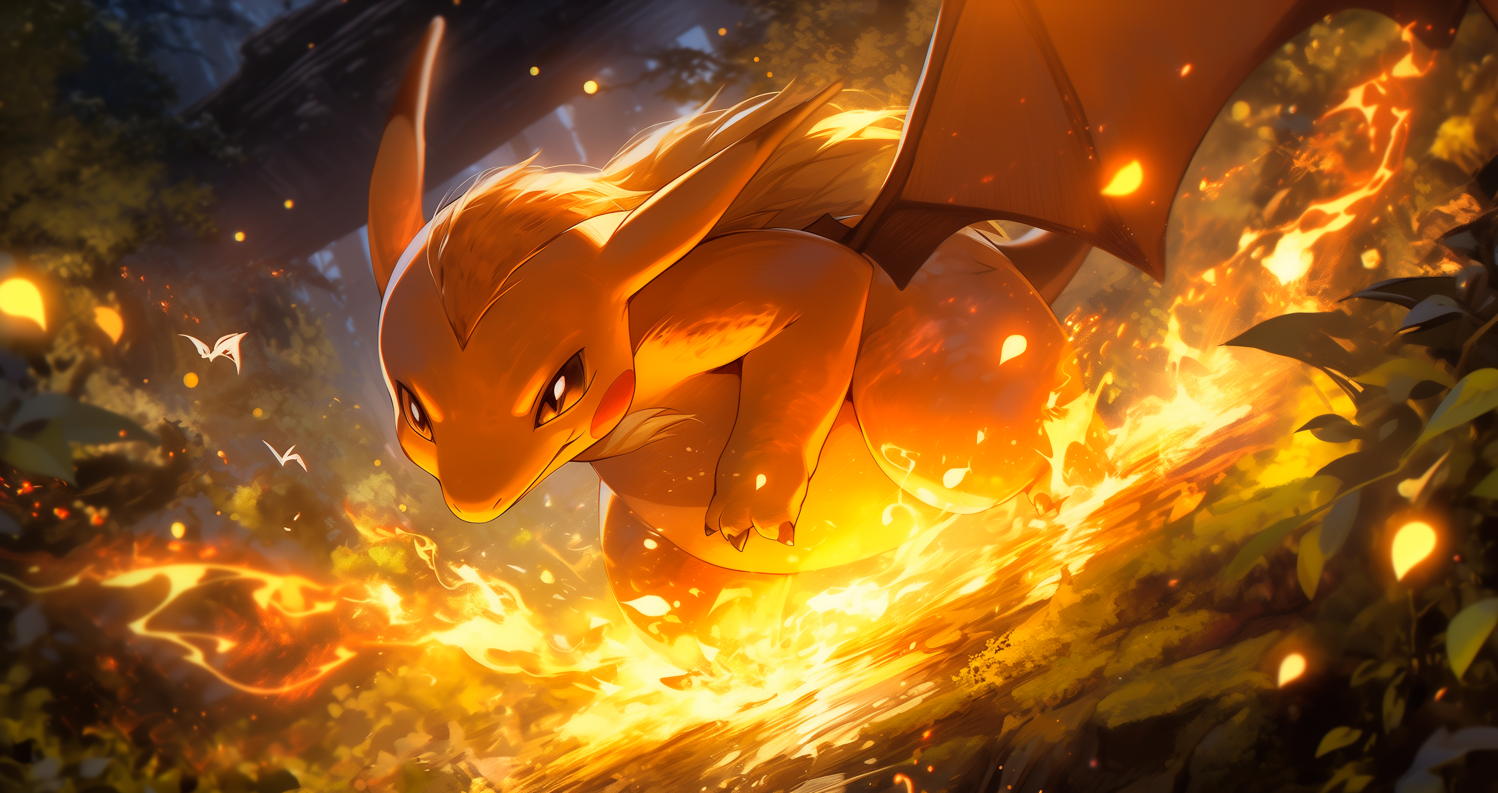 Fiery Charizard Anime HD Wallpaper