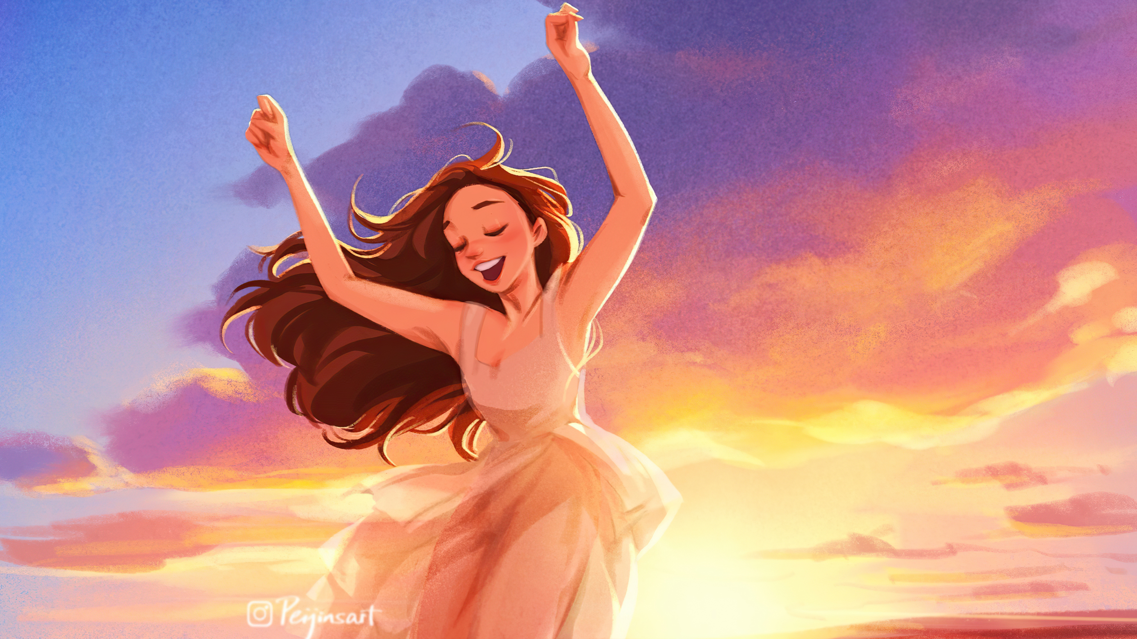 Sunset Dance 4k Wallpaper, HD Artist