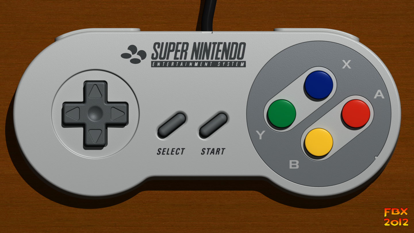 SNES Super Nintendo Controller Render