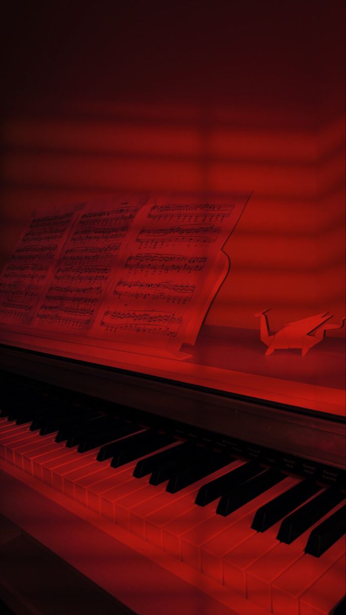 Aesthetic piano photo. Red aesthetic