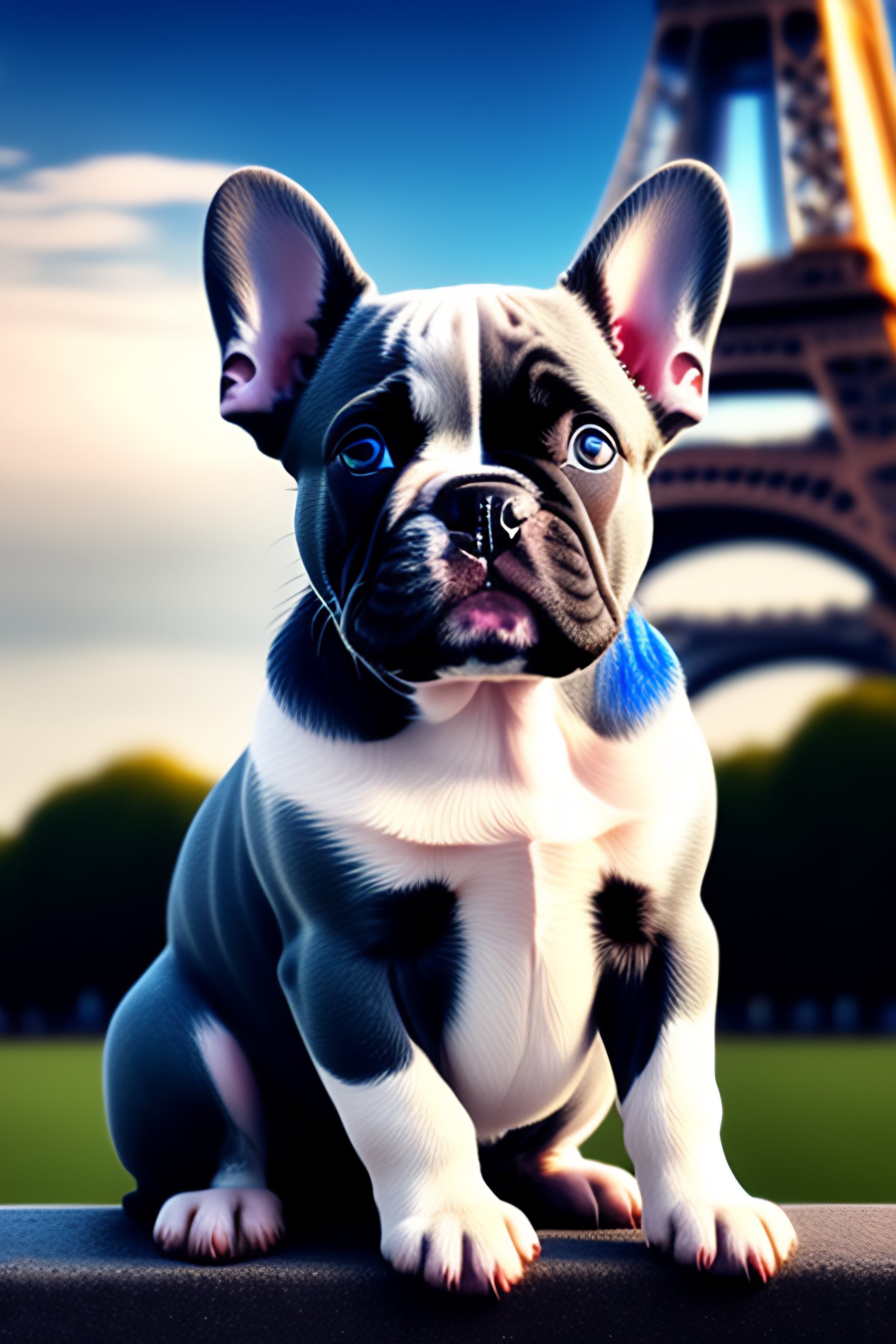 cute grey and blue merle french bulldog