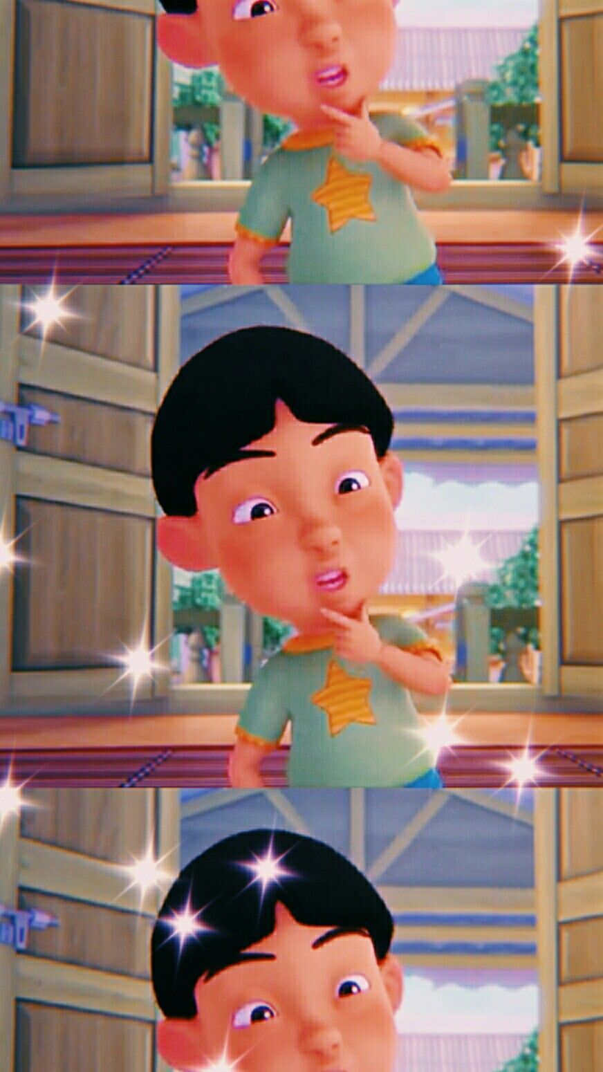 Cute Cartoon Character Eating Food