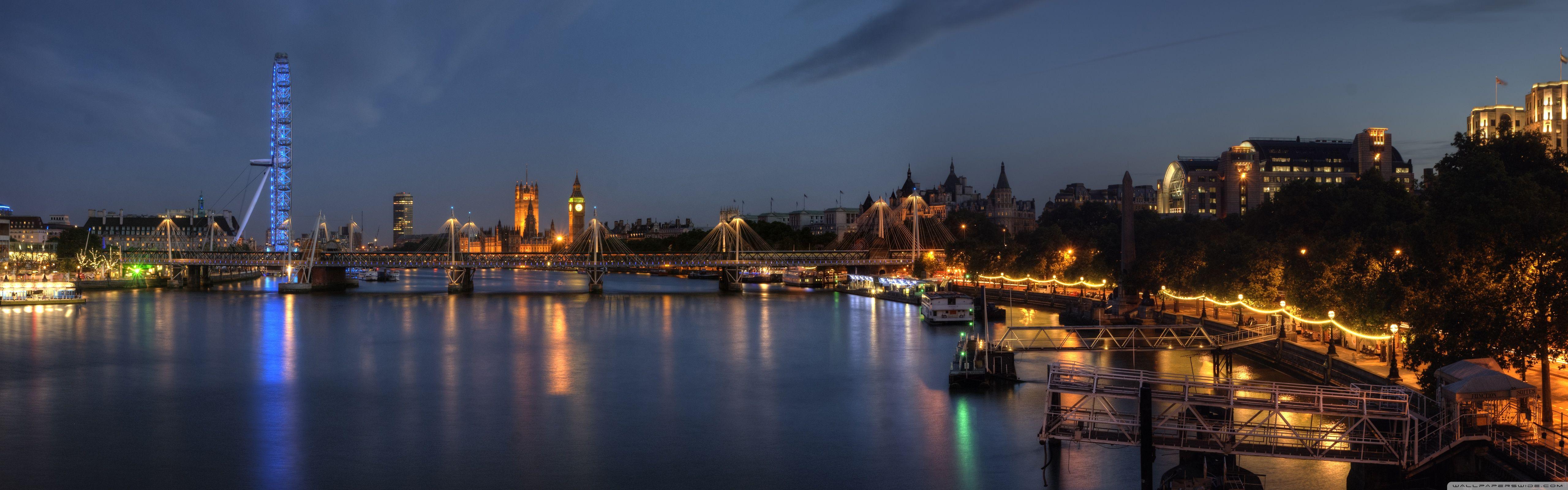 London At Night Panorama ❤ 4K HD Desktop Wallpaper for 4K Ultra HD