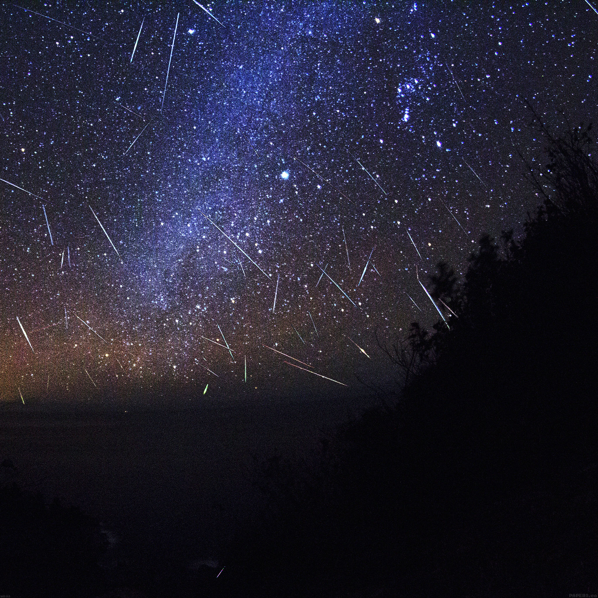 Wallpaper Meteor Shower Sky Night