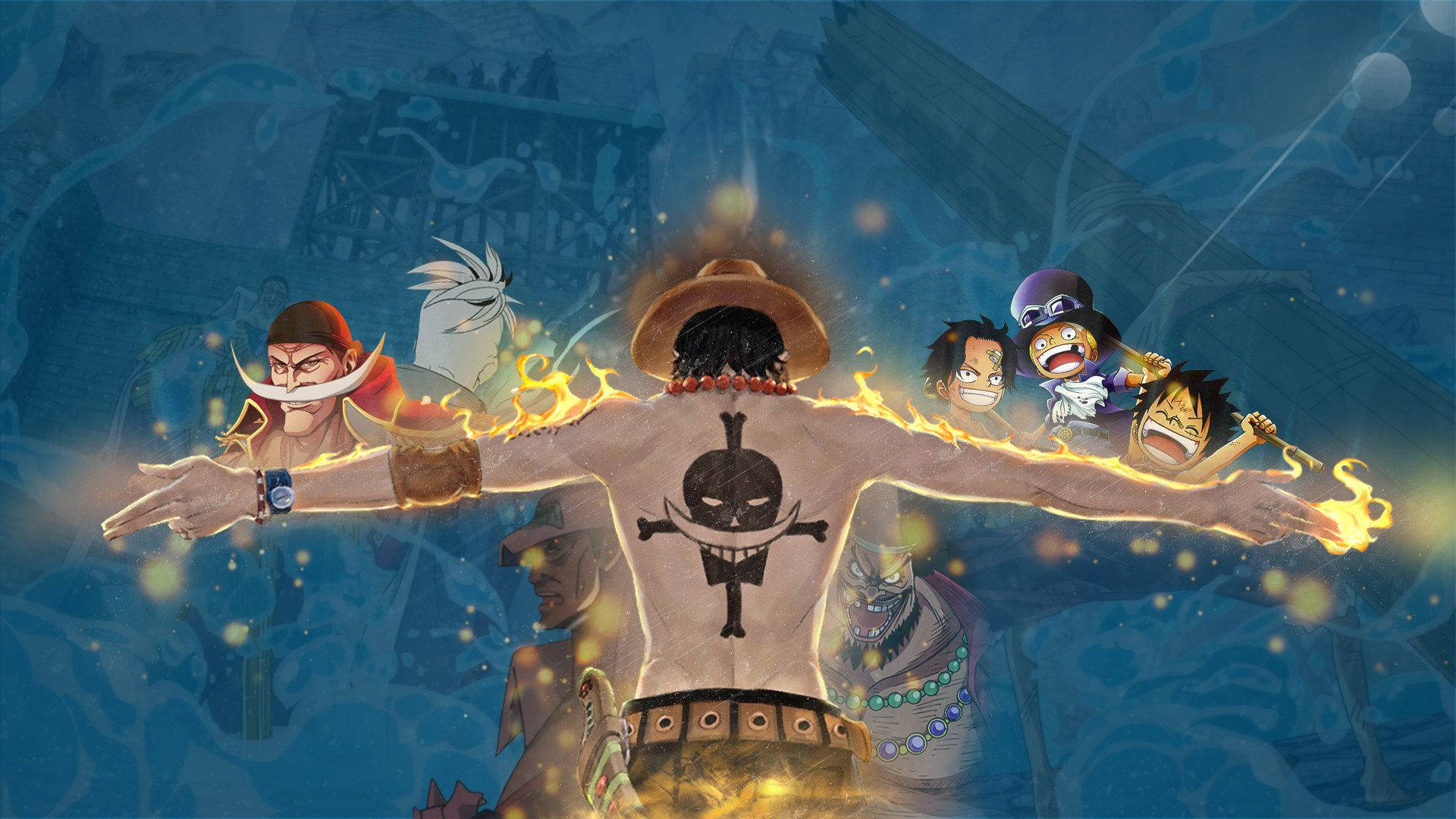 Download free Ace With Flames One Piece