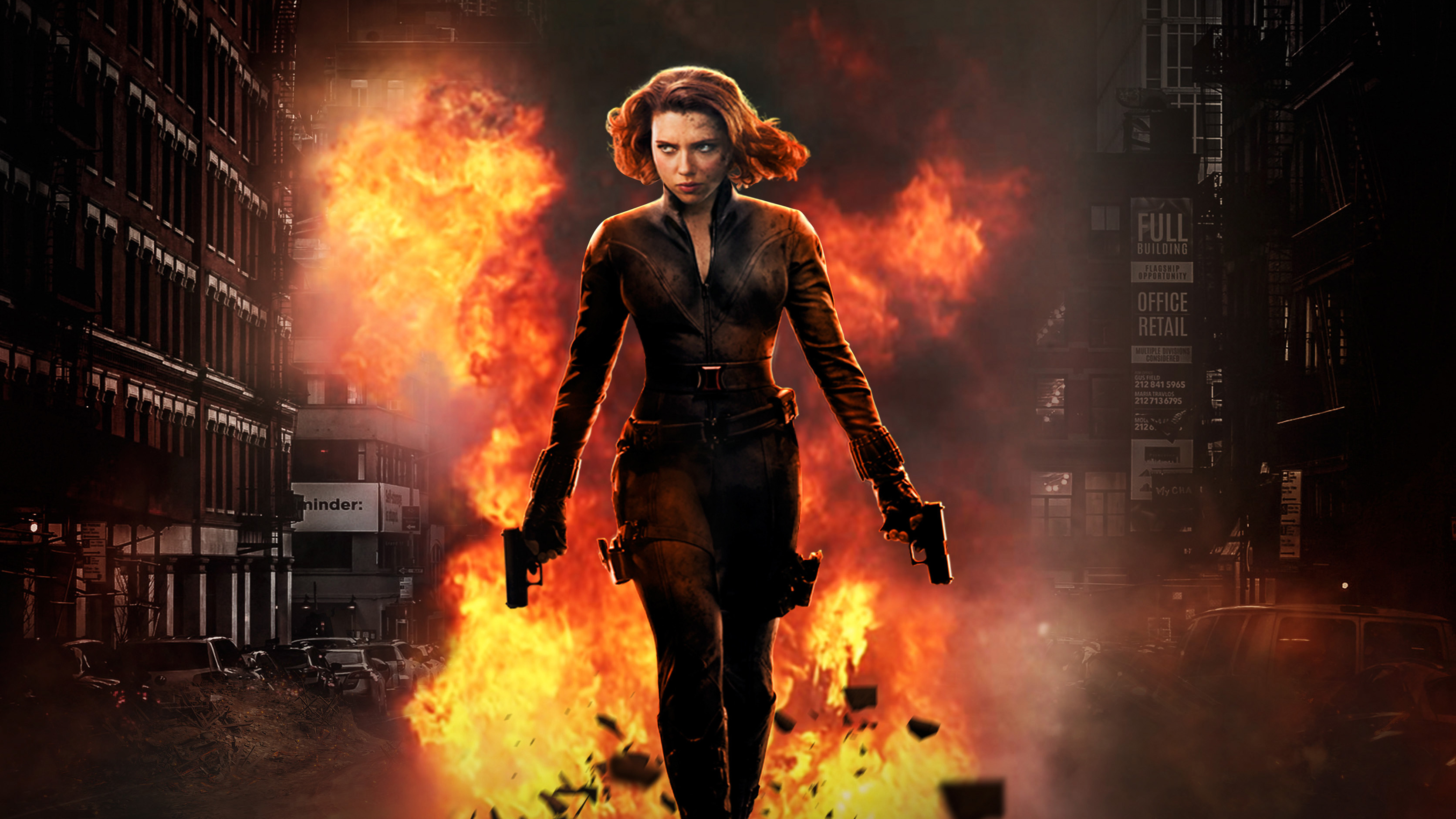 Black Widow In Action Wallpaper, HD