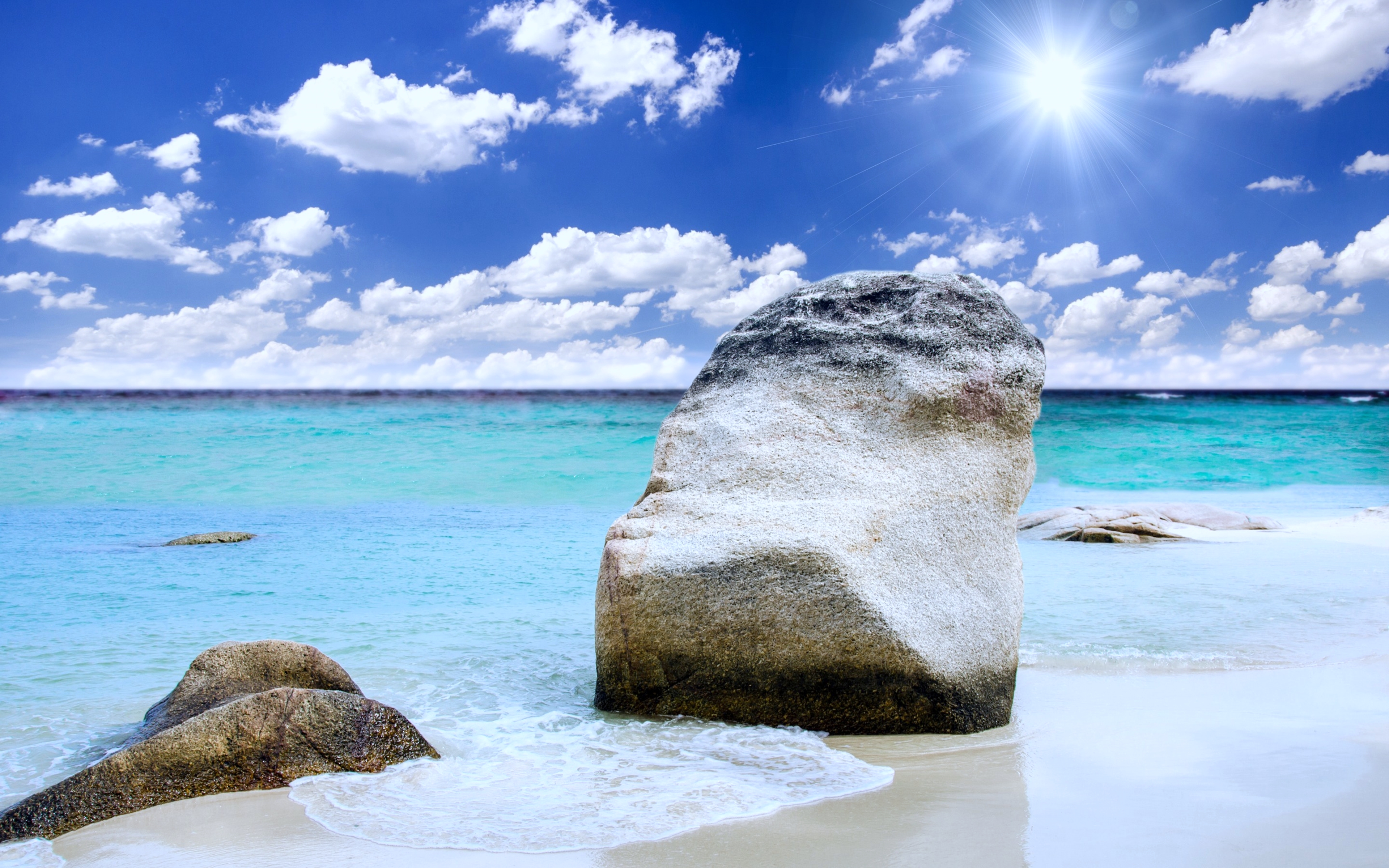Sunny Sea Beach 4k Ultra HD Wallpaper