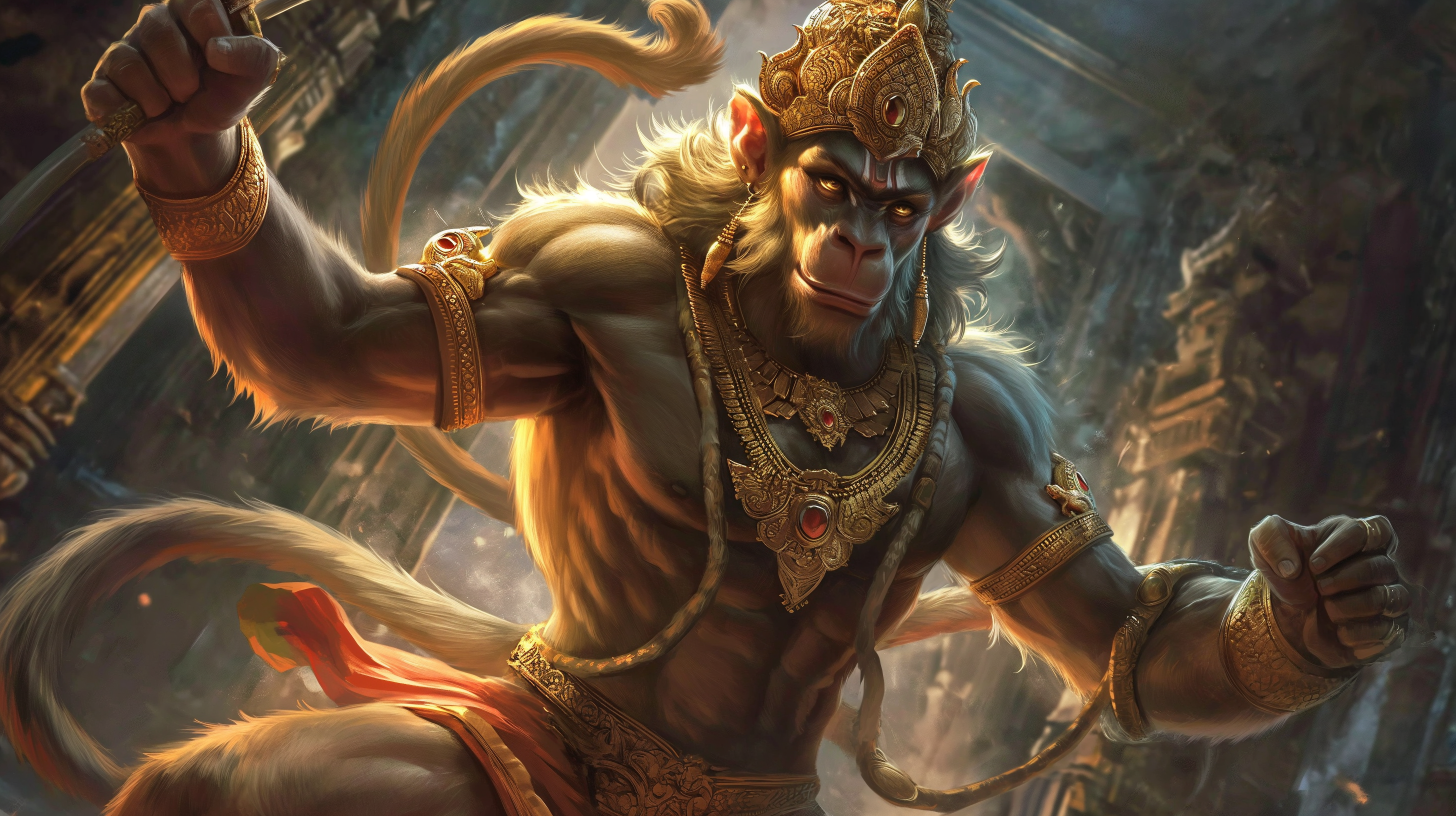 Majestic Lord Hanuman HD Wallpaper