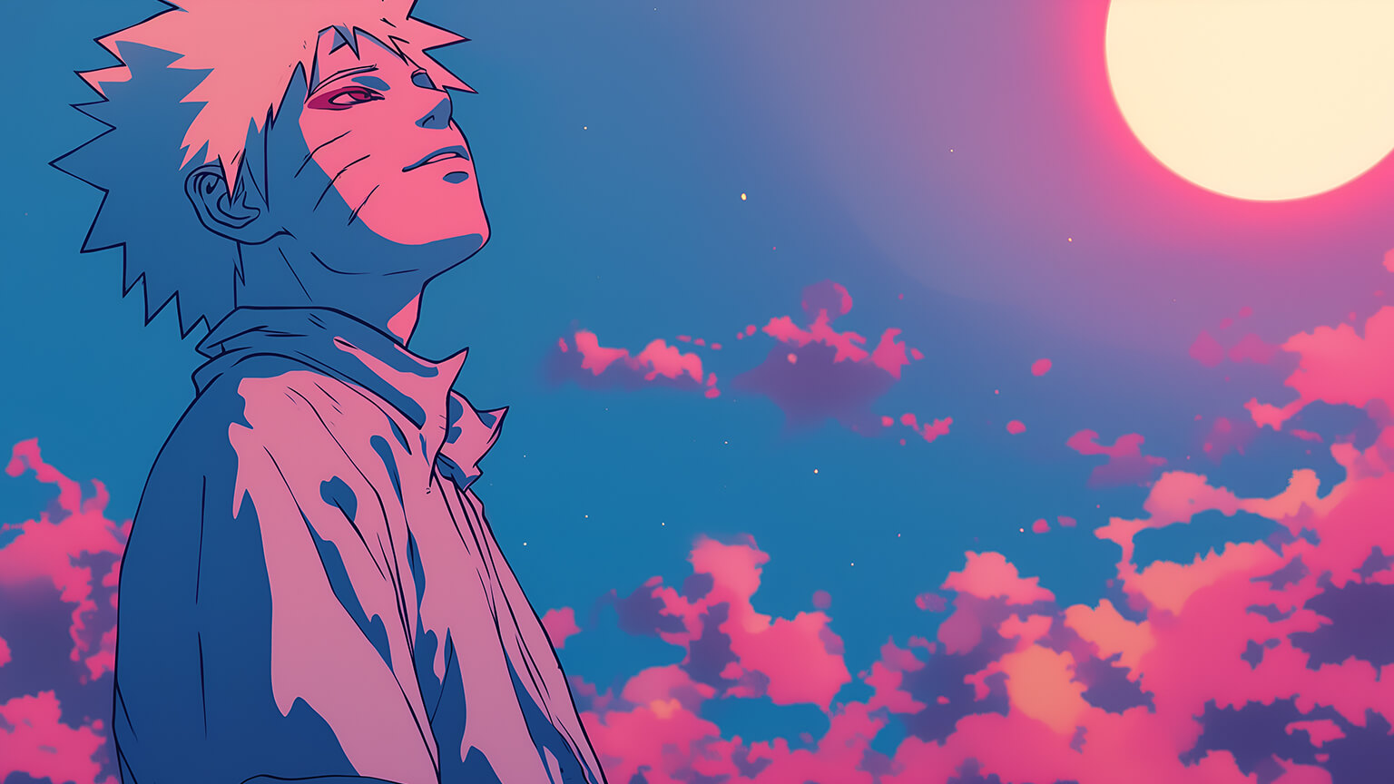 Naruto Blue & Pink Desktop Wallpaper