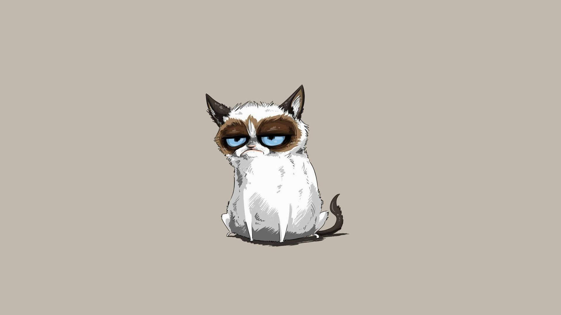 Download Tired Cartoon Cat Wallpaper