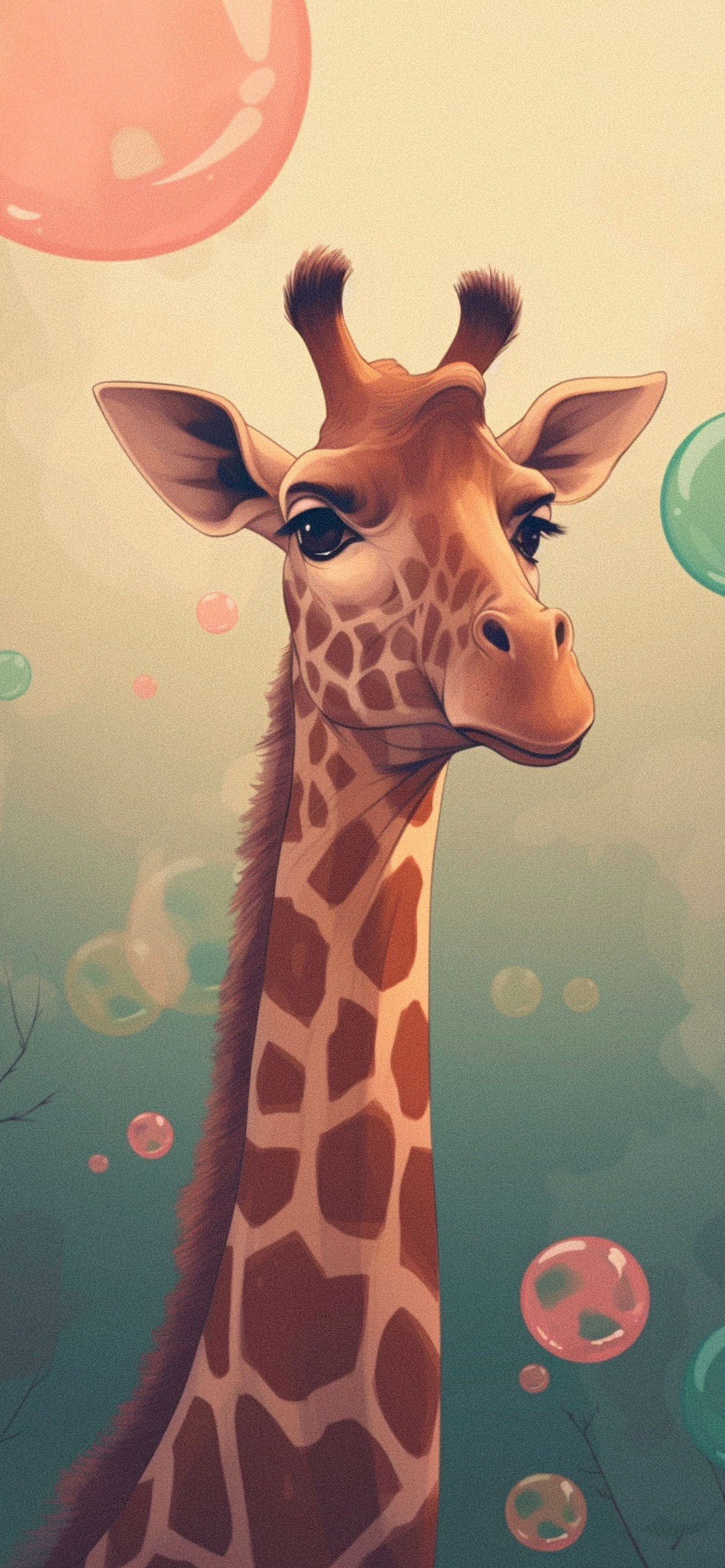 Giraffe Cartoon Aesthetic Wallpaper